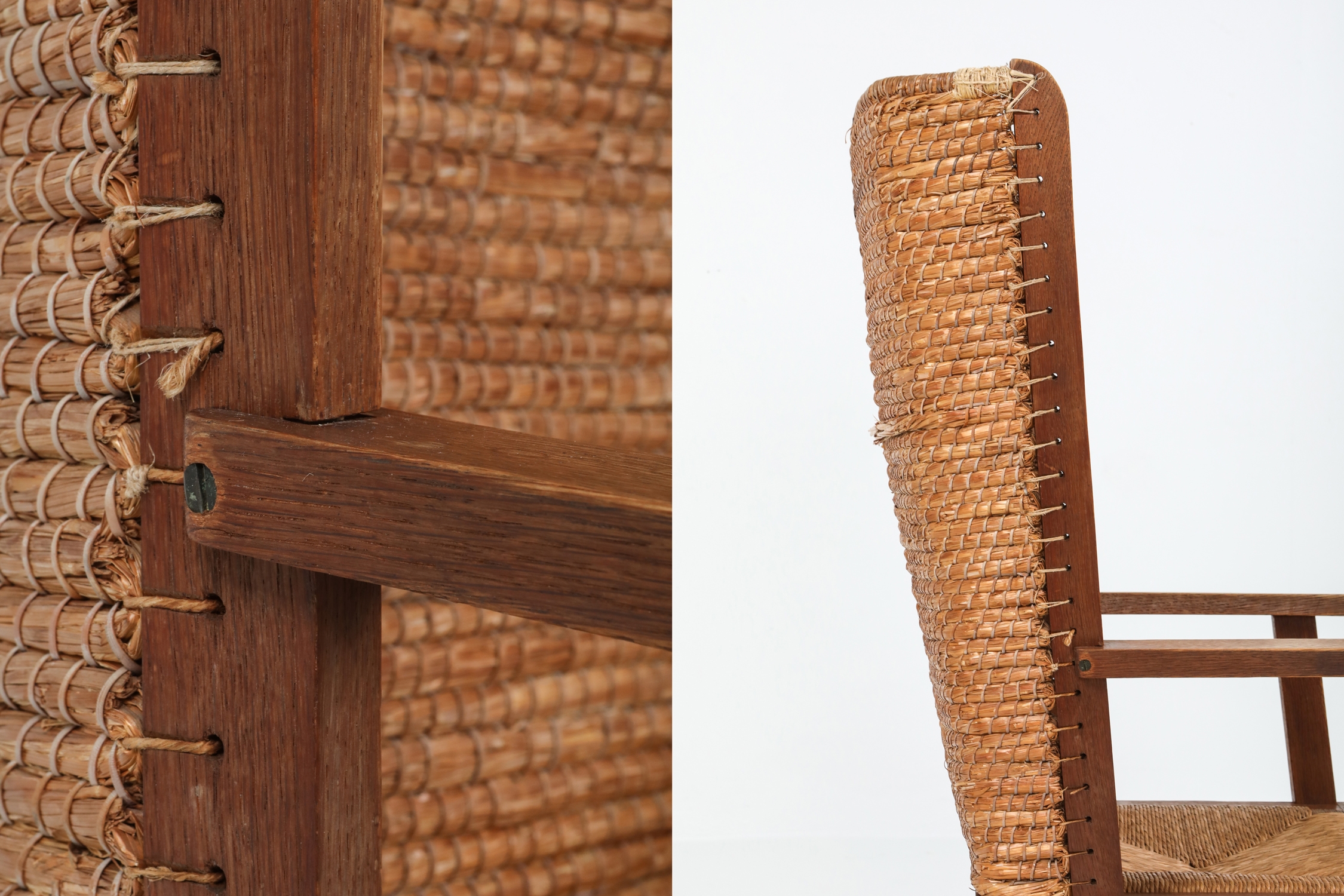 Oak Framed Orkney Chair with Cord - 1940s