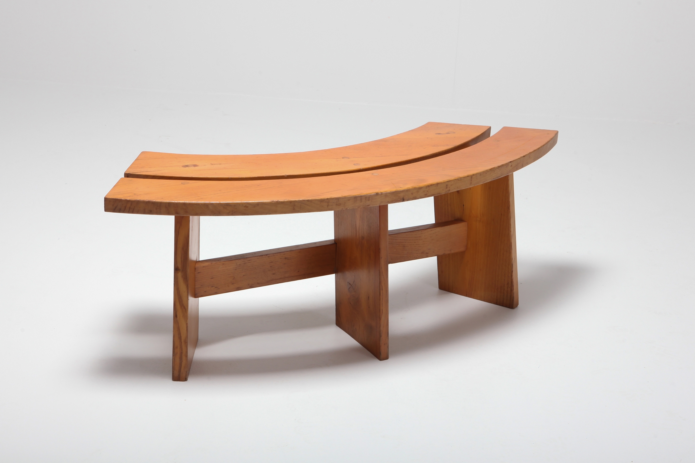Pierre Chapo Curved Benches in Elmwood - 1960s