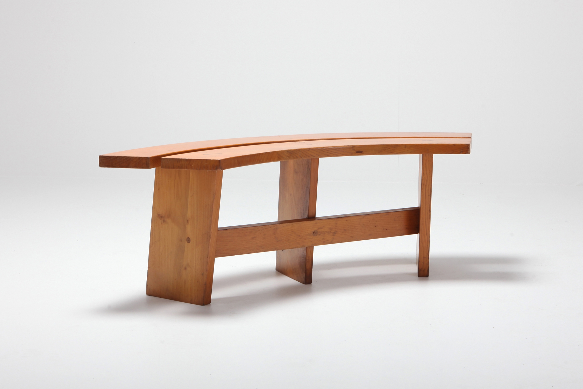 Pierre Chapo Curved Benches in Elmwood - 1960s