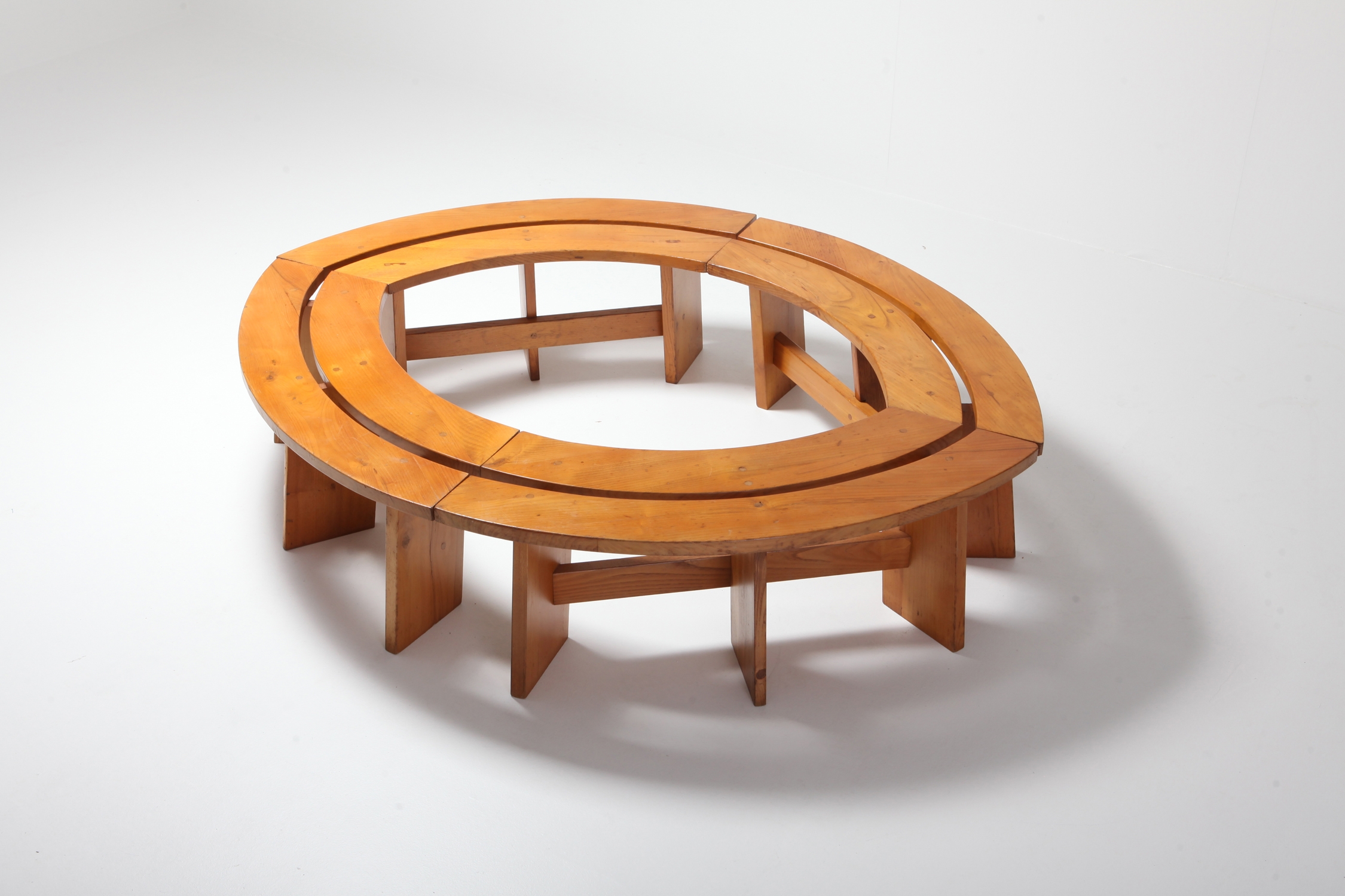 Pierre Chapo Curved Benches in Elmwood - 1960s