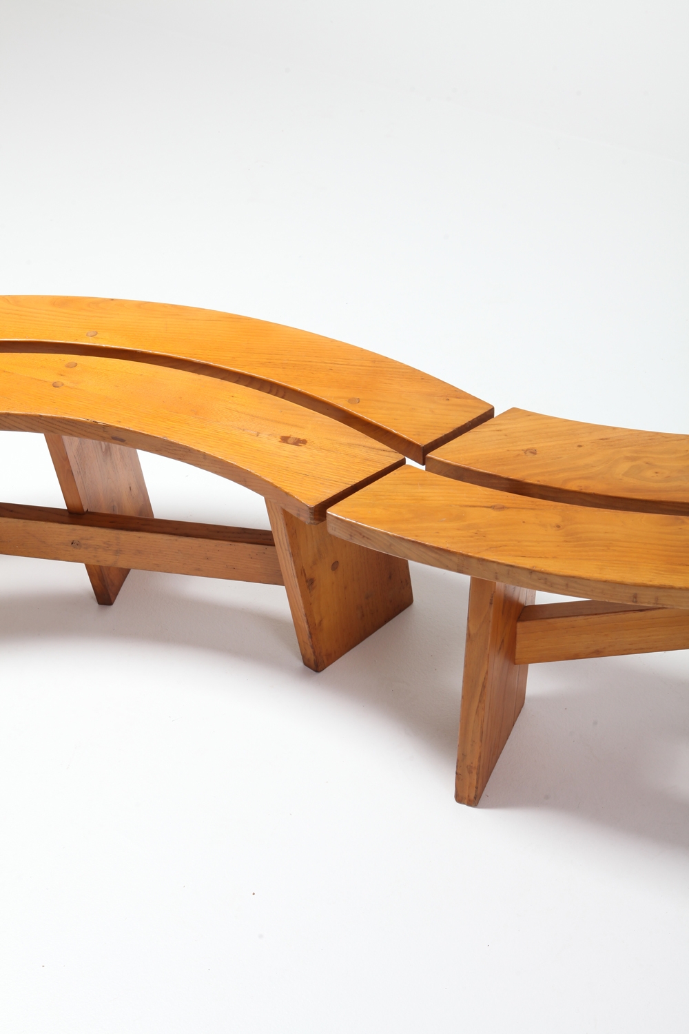 Pierre Chapo Curved Benches in Elmwood - 1960s