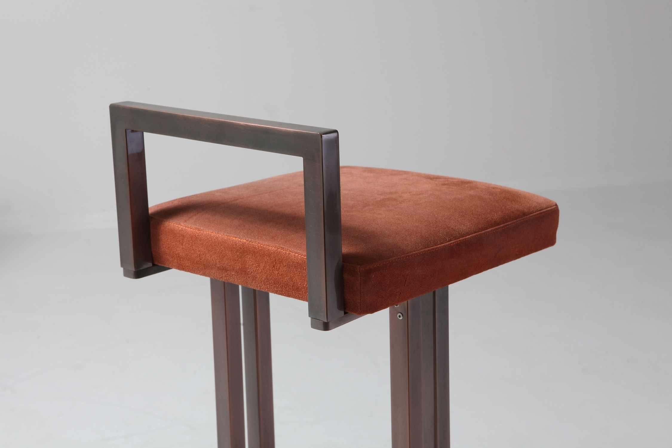 Maison Jansen Rose Metal Stools - 1970s