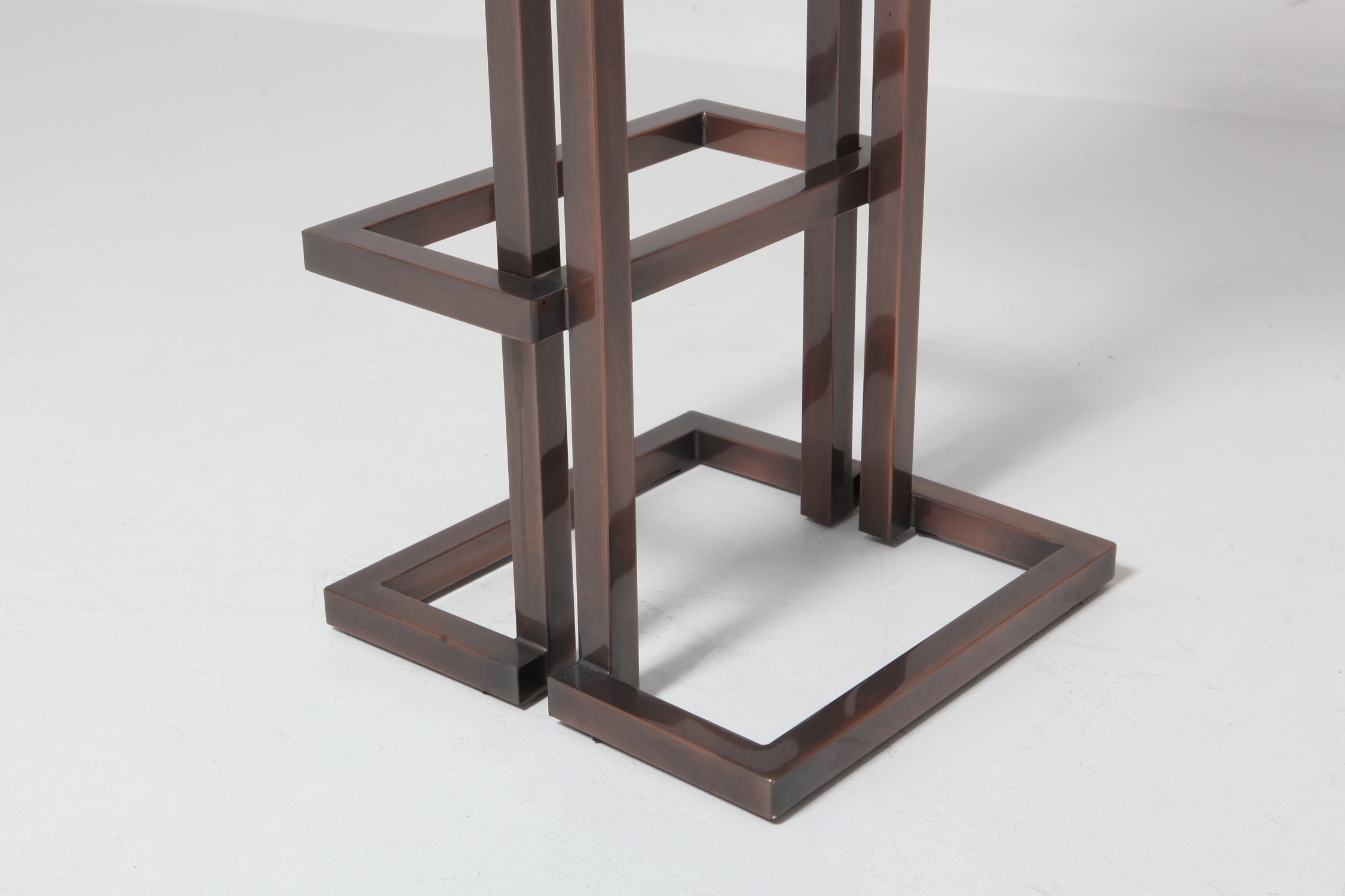 Maison Jansen Rose Metal Stools - 1970s
