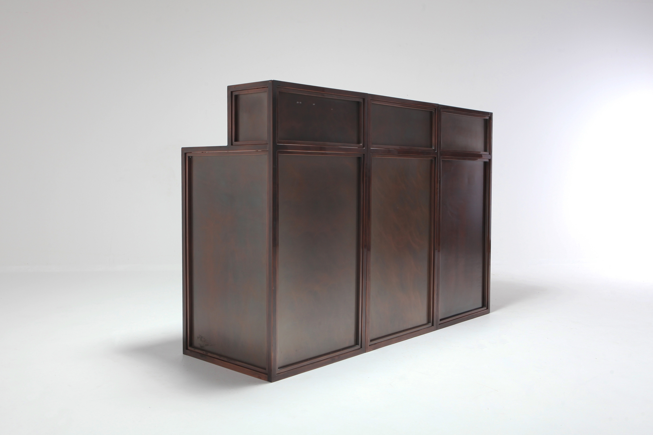 Maison Jansen Rose Metal Dry Bar - 1970s