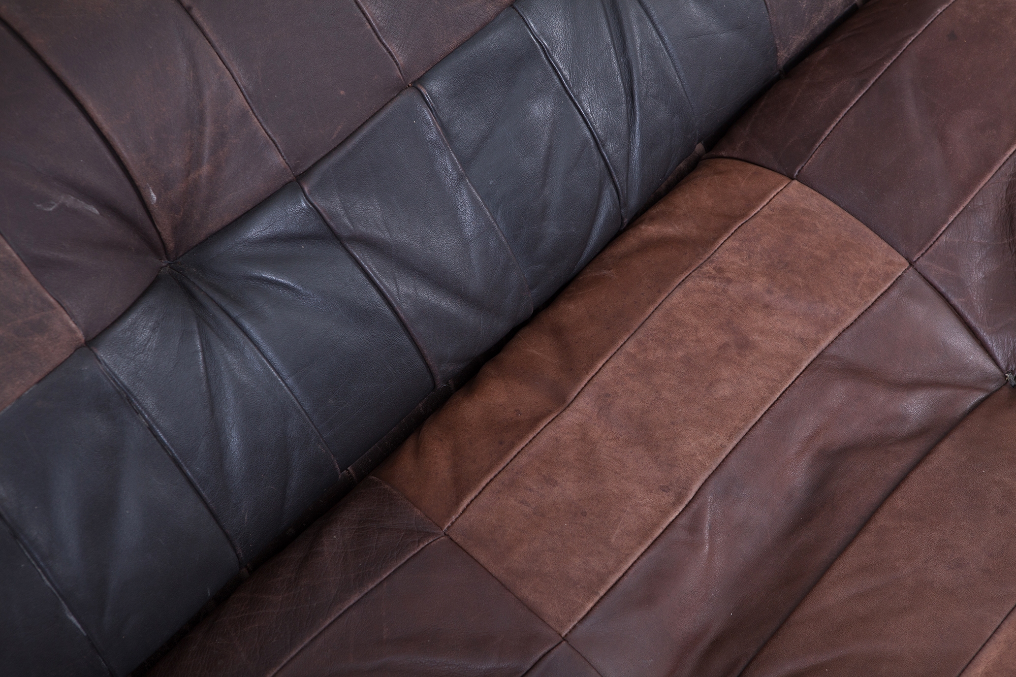 De Sede DS88 Modular Brown Leather Patchwork Sofa, Extra Large - 1970s