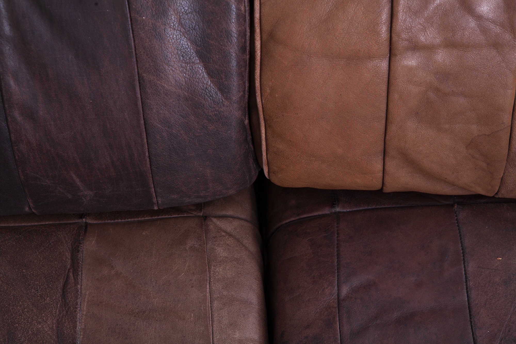 De Sede DS88 Modular Brown Leather Patchwork Sofa, Extra Large - 1970s
