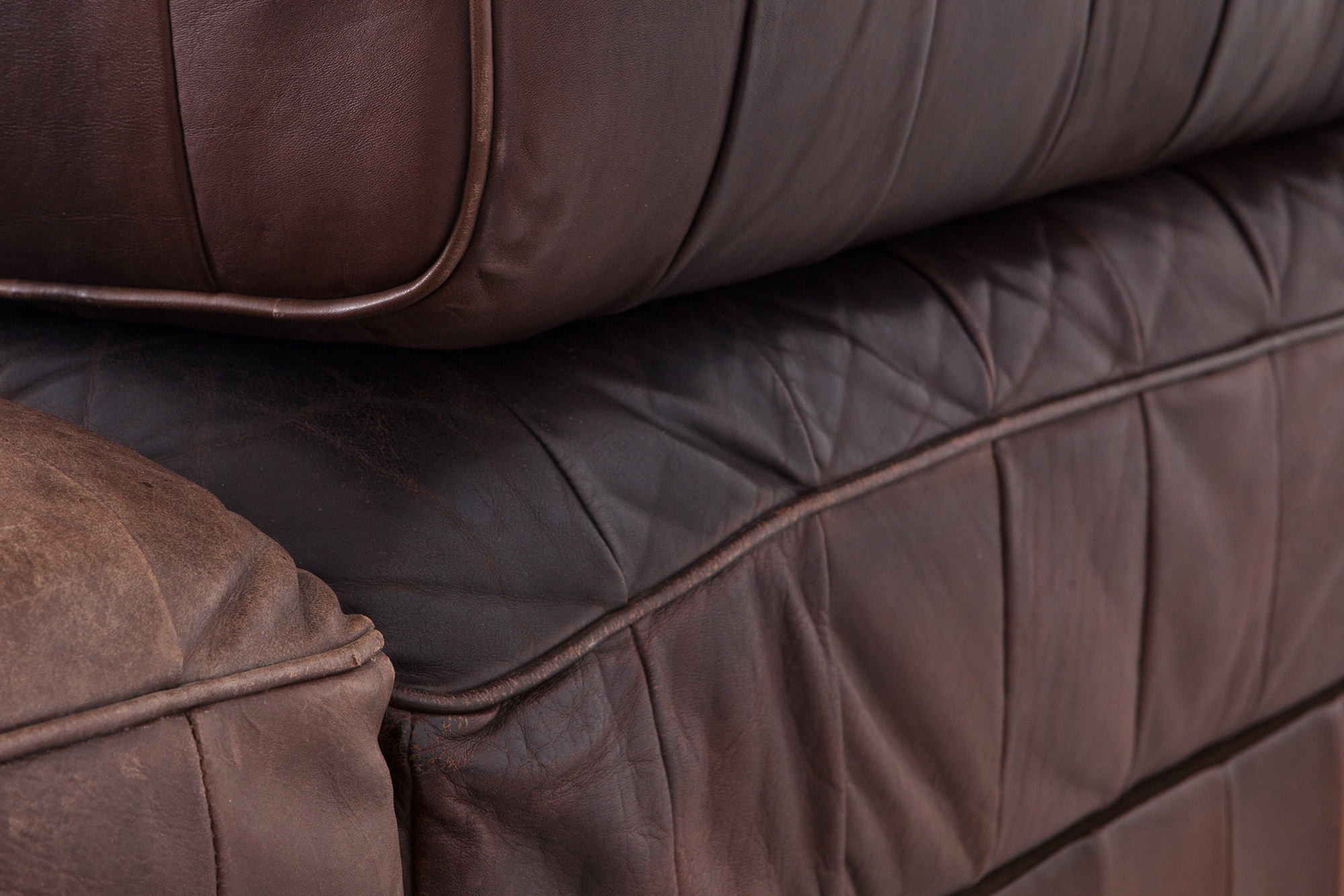 De Sede DS88 Modular Brown-Cognac Leather Patchwork Sofa    - 1970s