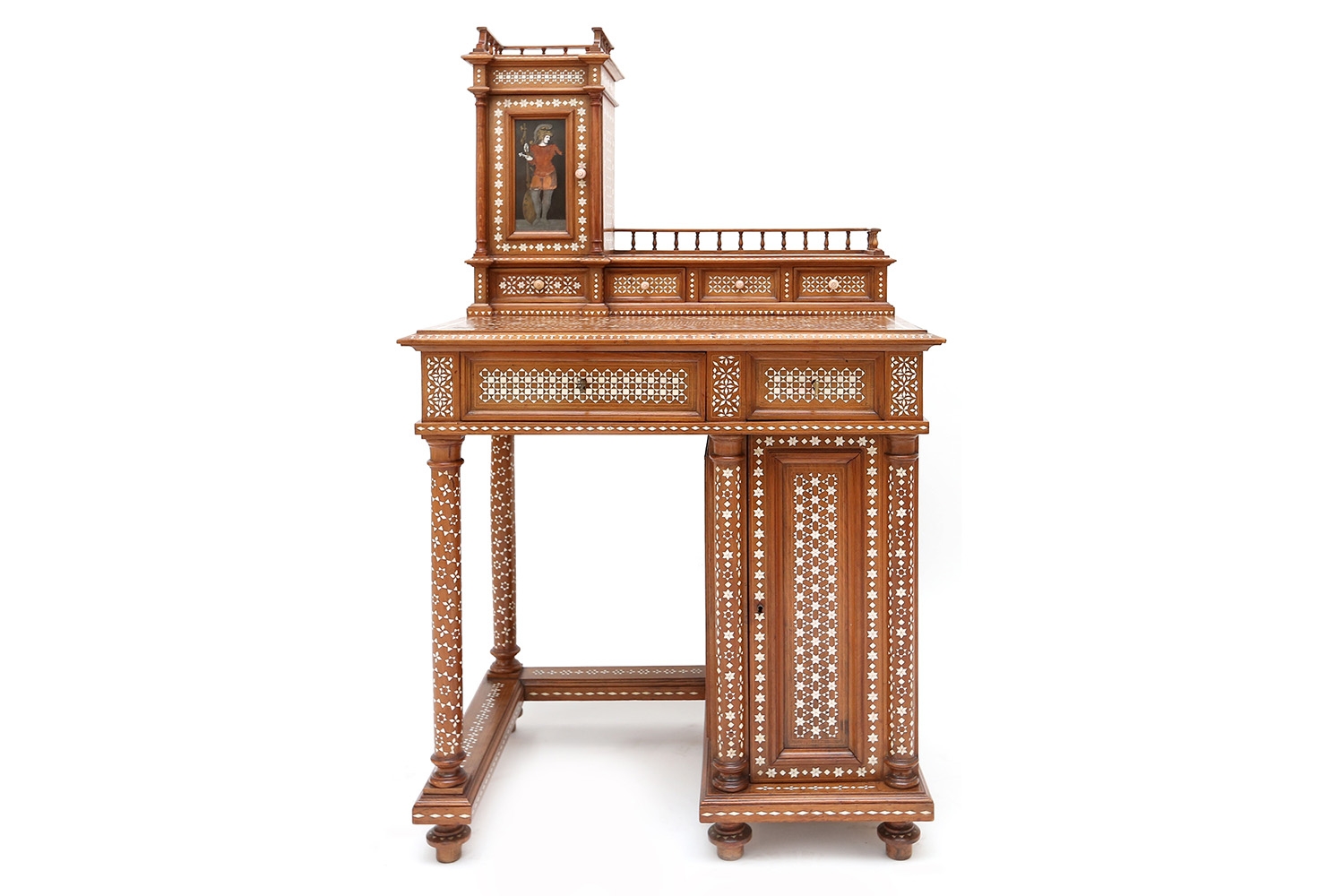 Italian Desk With Chair, Oriental Style - 1880s