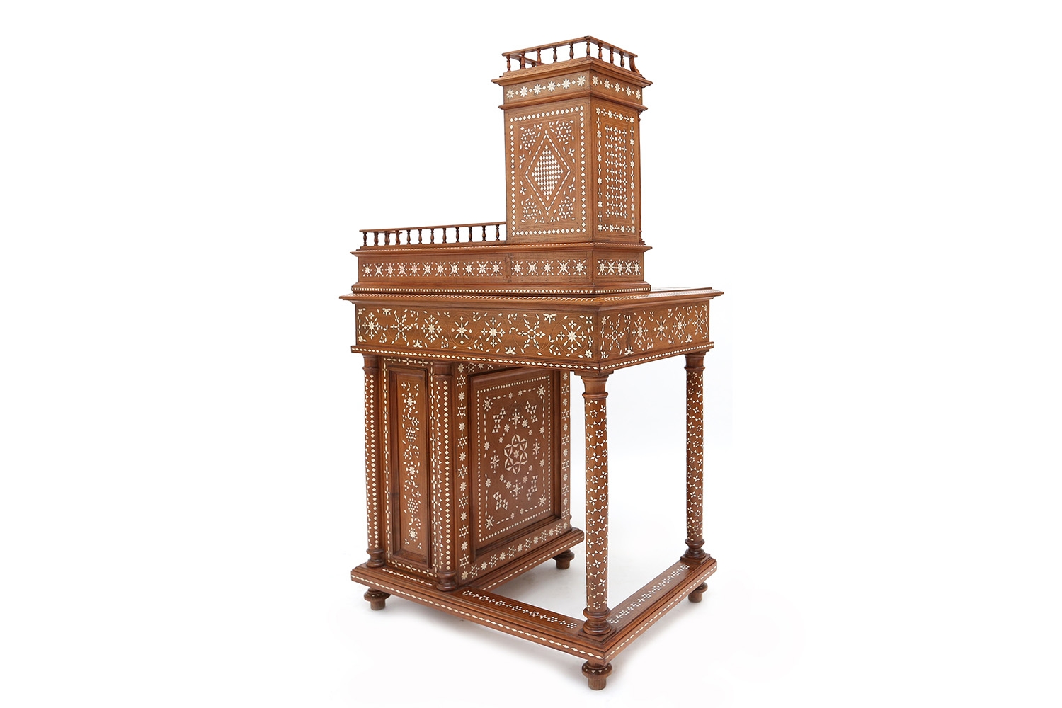 Italian Desk With Chair, Oriental Style - 1880s