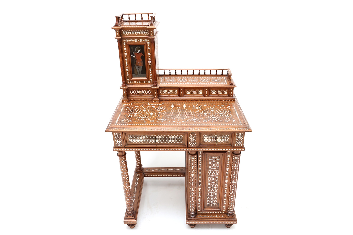 Italian Desk With Chair, Oriental Style - 1880s