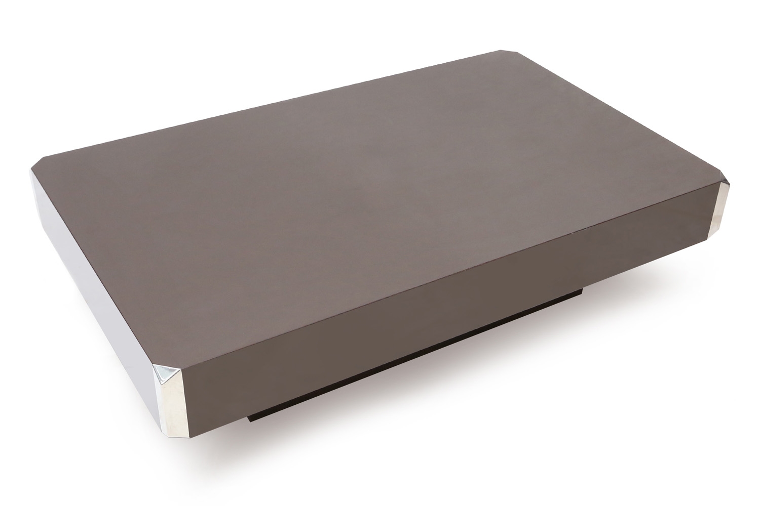 Brown Formica And Chrome Coffee Table, Willy Rizzo - 1970s