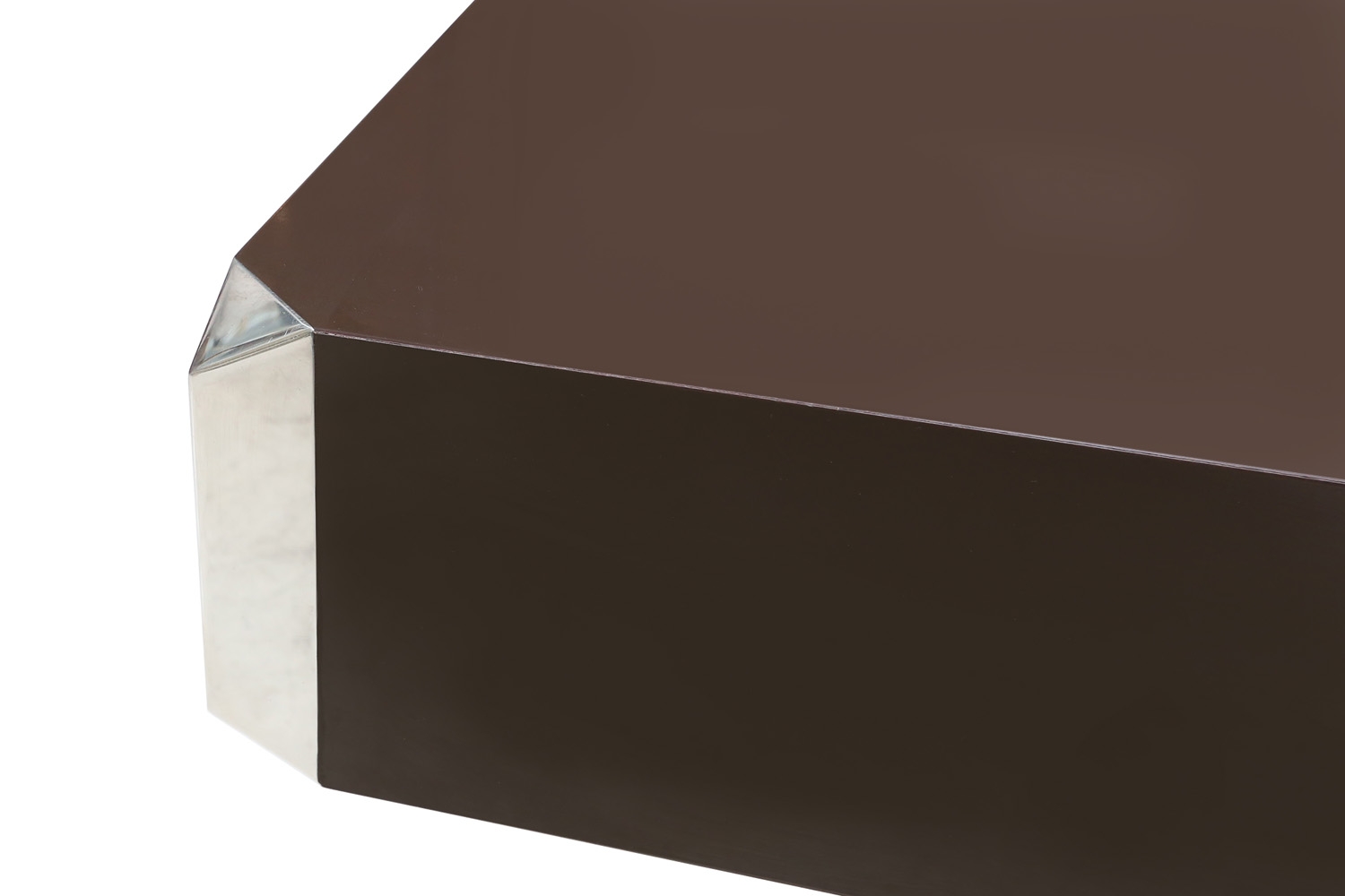 Brown Formica And Chrome Coffee Table, Willy Rizzo - 1970s
