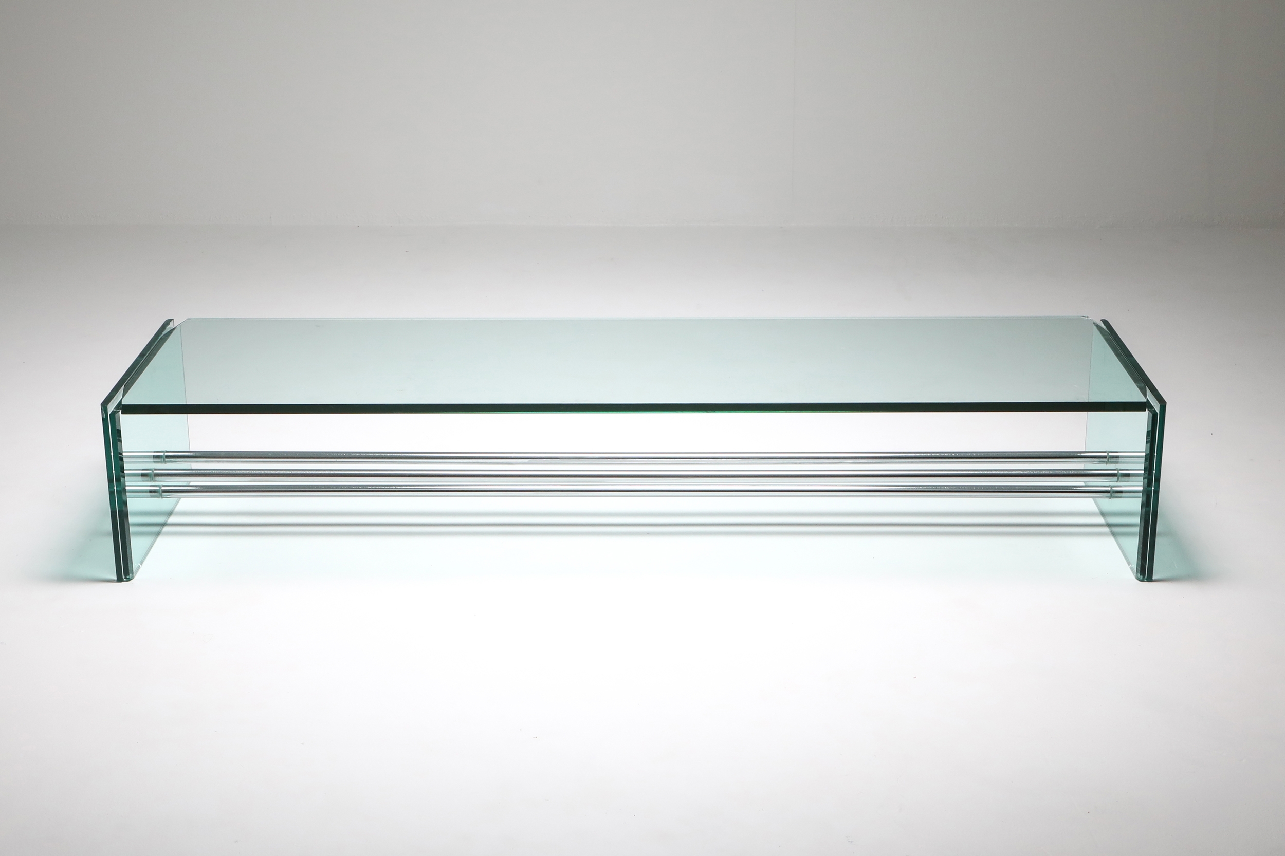Fontana Arte Large Glass Coffee Table - 1970s