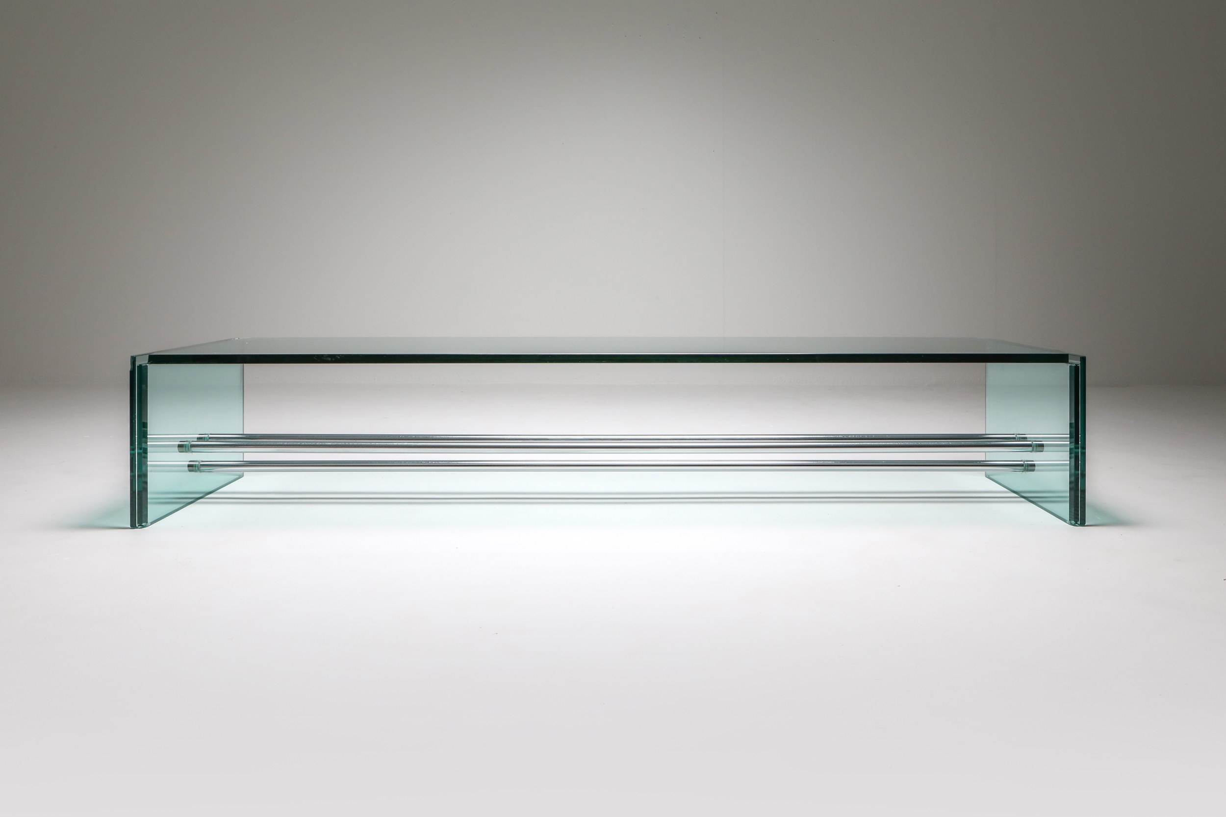 Fontana Arte Large Glass Coffee Table - 1970s