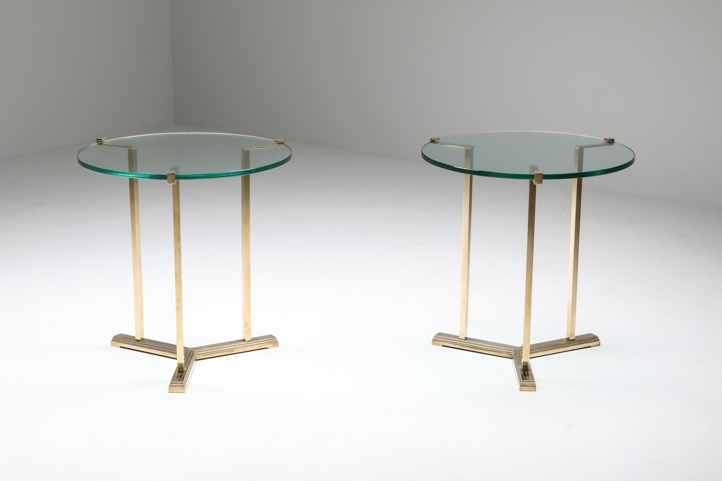 Brass Side Tables by Peter Ghyczy - 1980s