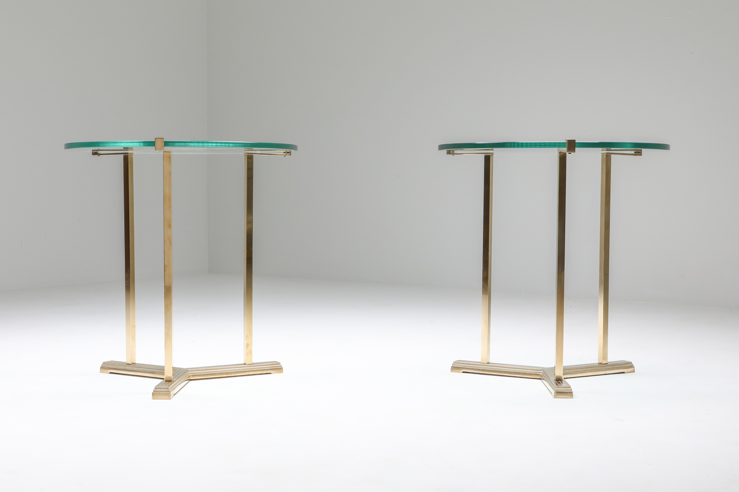 Brass Side Tables by Peter Ghyczy - 1980s