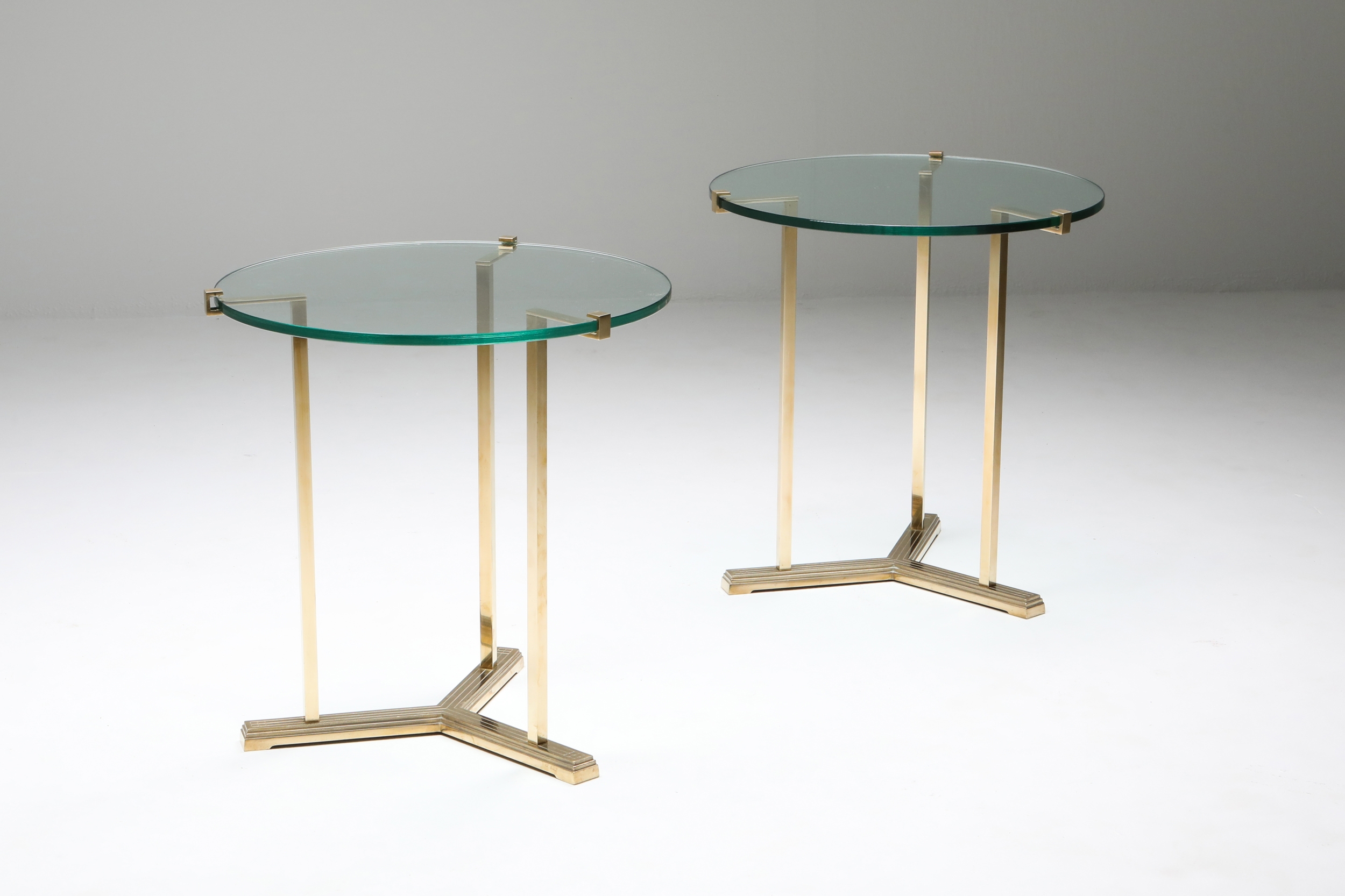 Brass Side Tables by Peter Ghyczy - 1980s