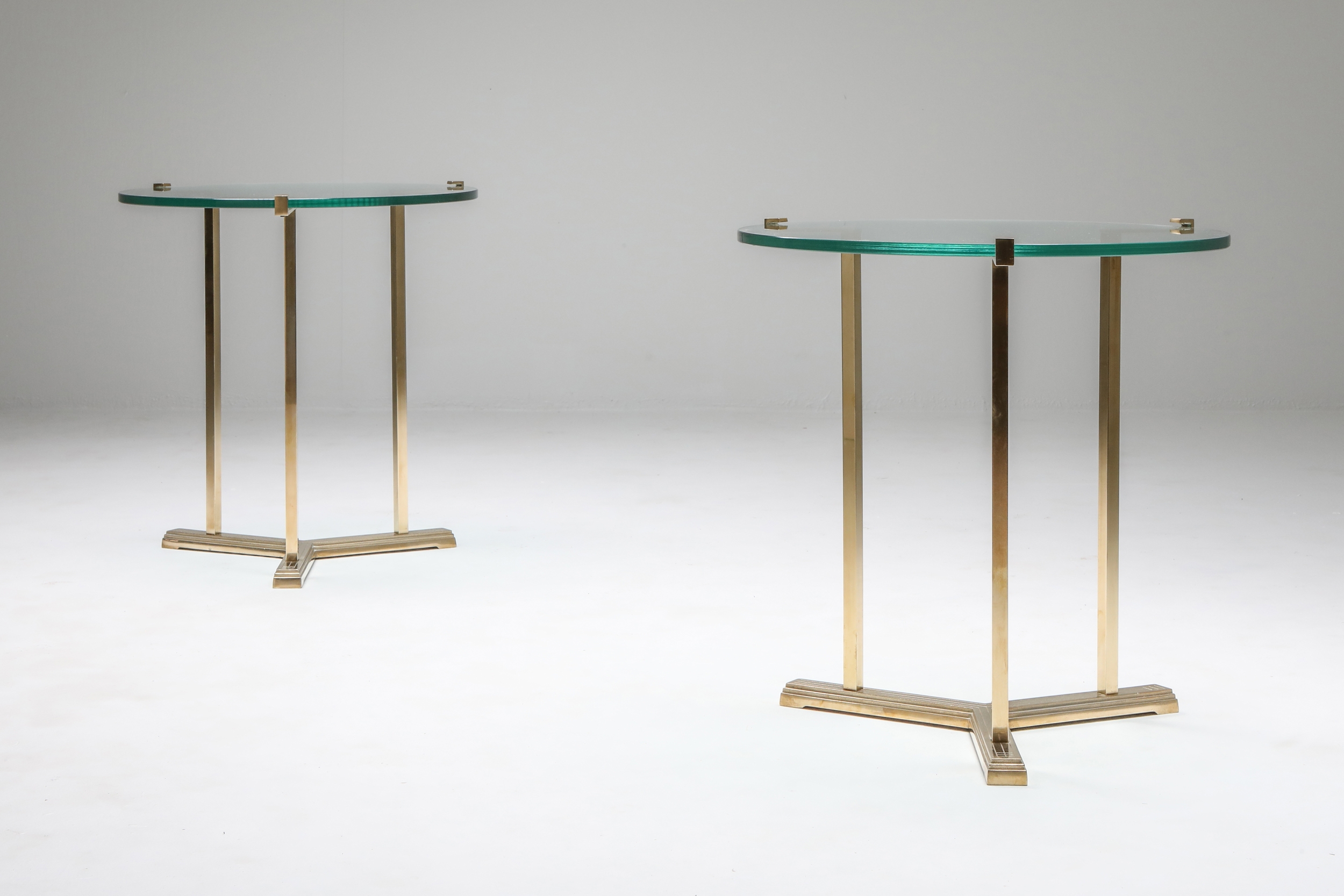 Brass Side Tables by Peter Ghyczy - 1980s