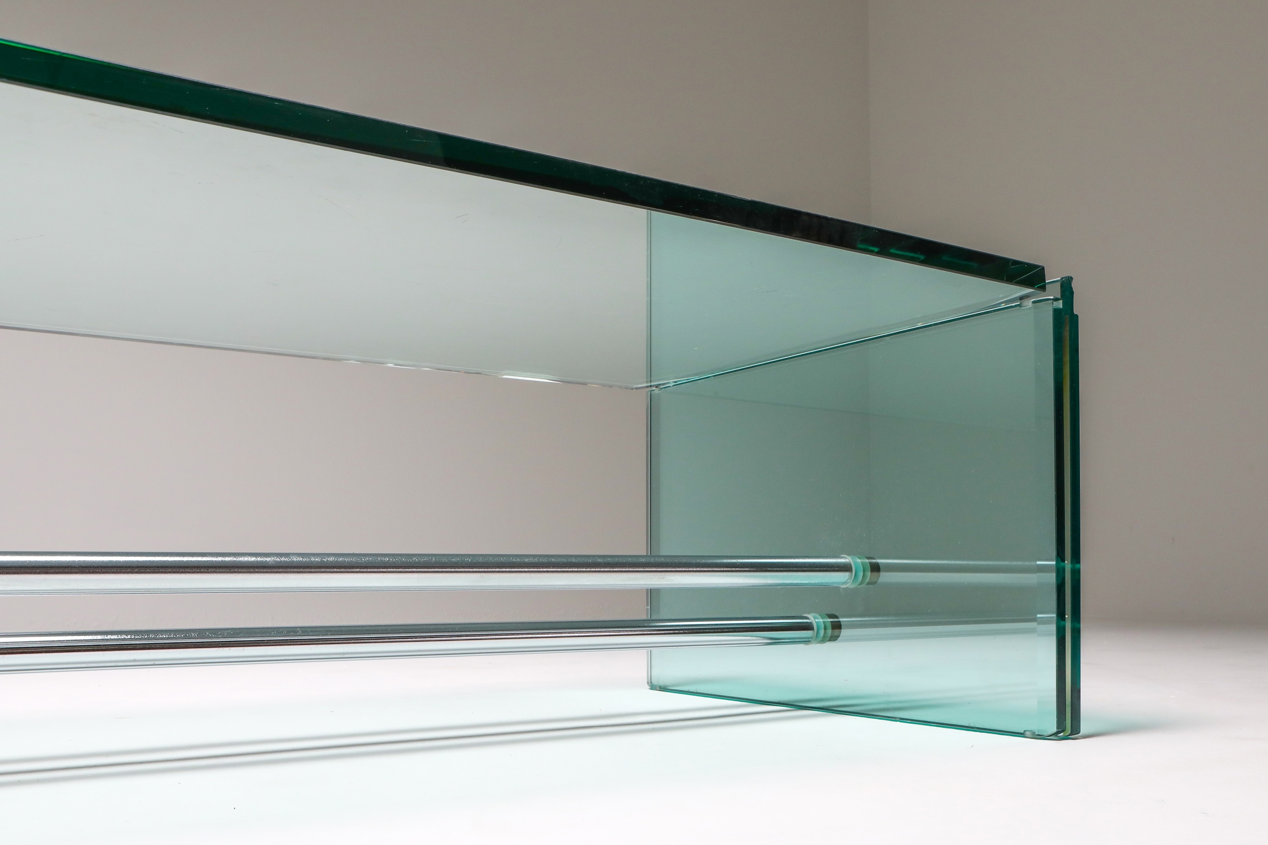 Fontana Arte Large Glass Coffee Table - 1970s