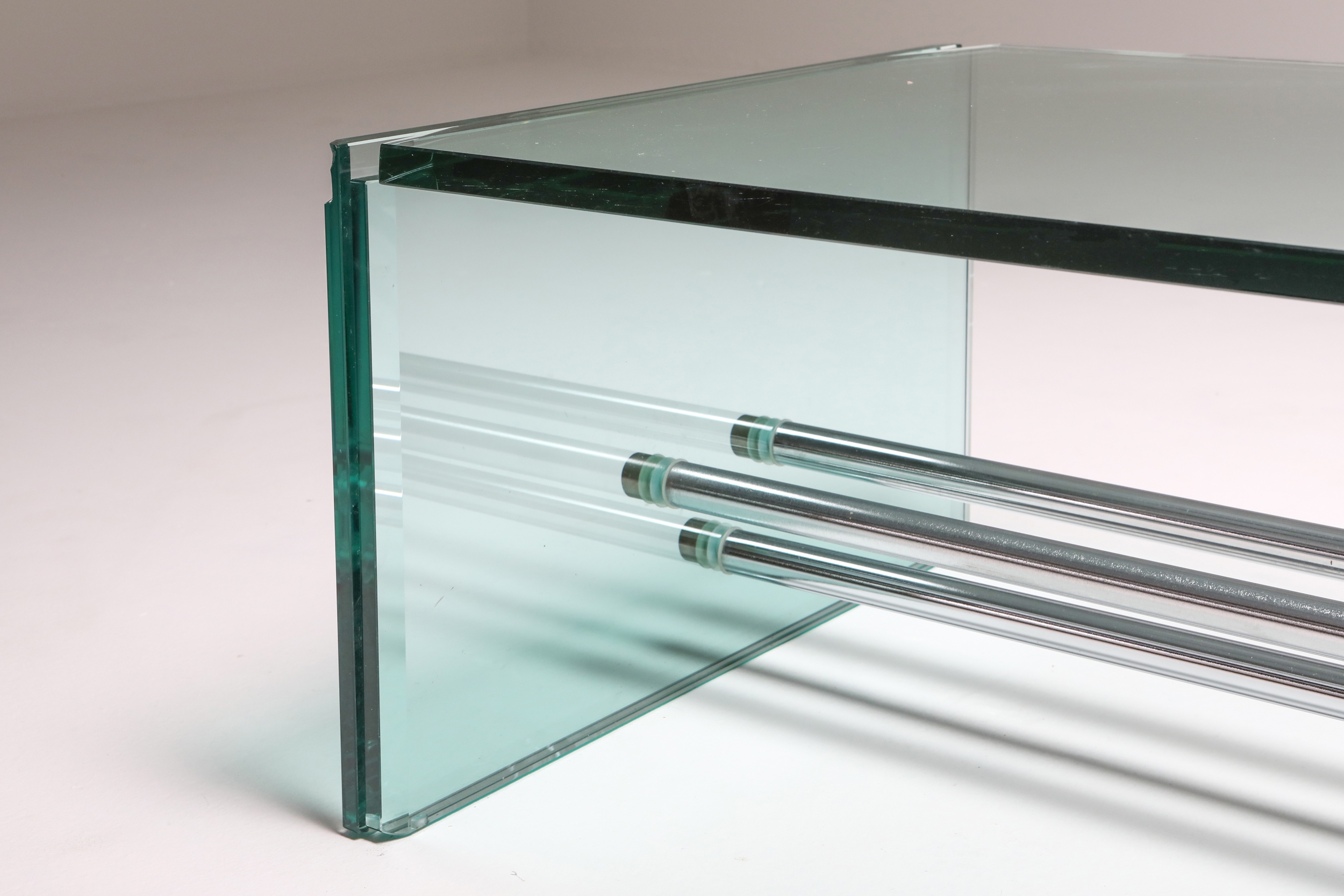 Fontana Arte Large Glass Coffee Table - 1970s