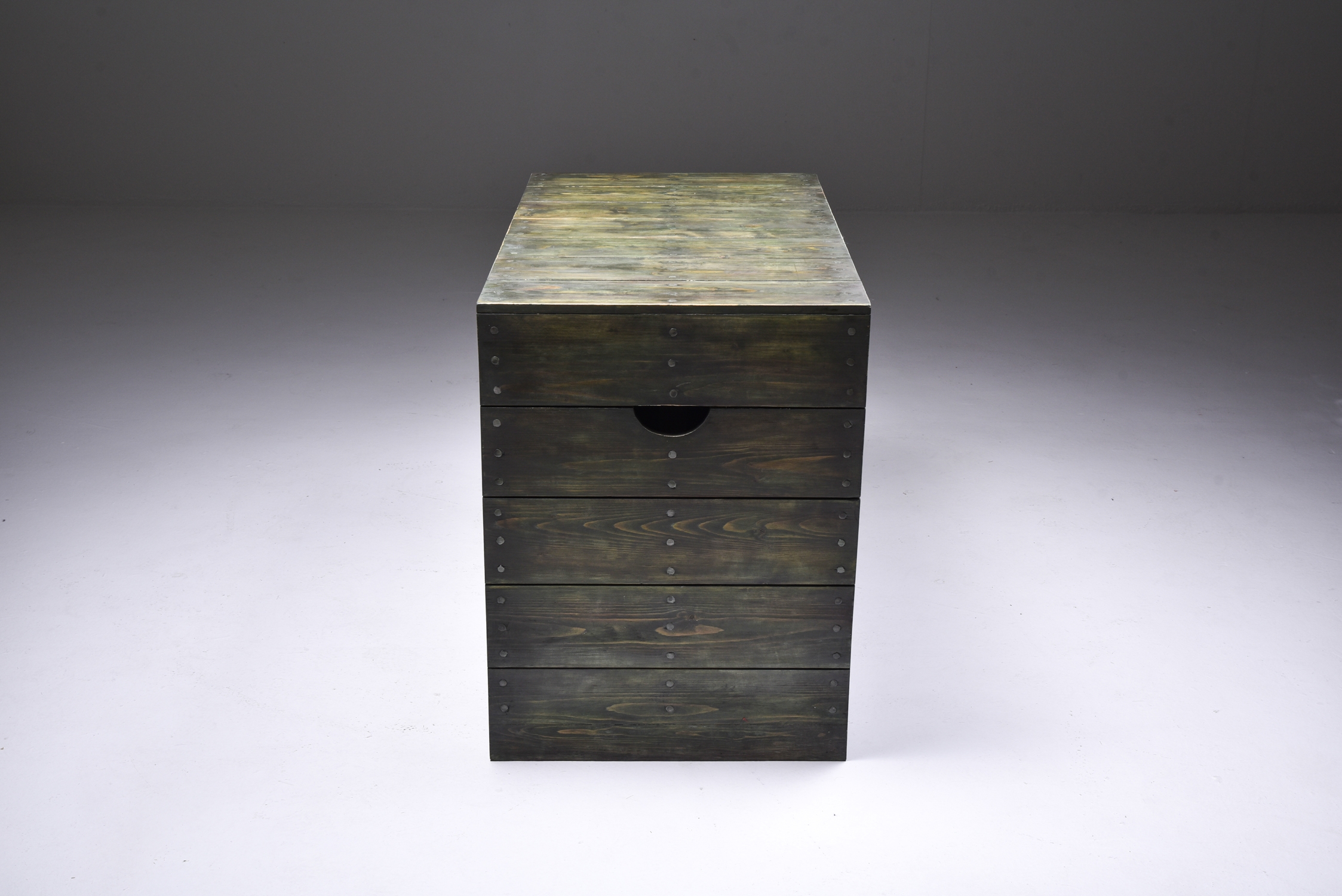 Olive Green Table Desk by Dom Hans van der Laan & Jan de Jong - 1970's