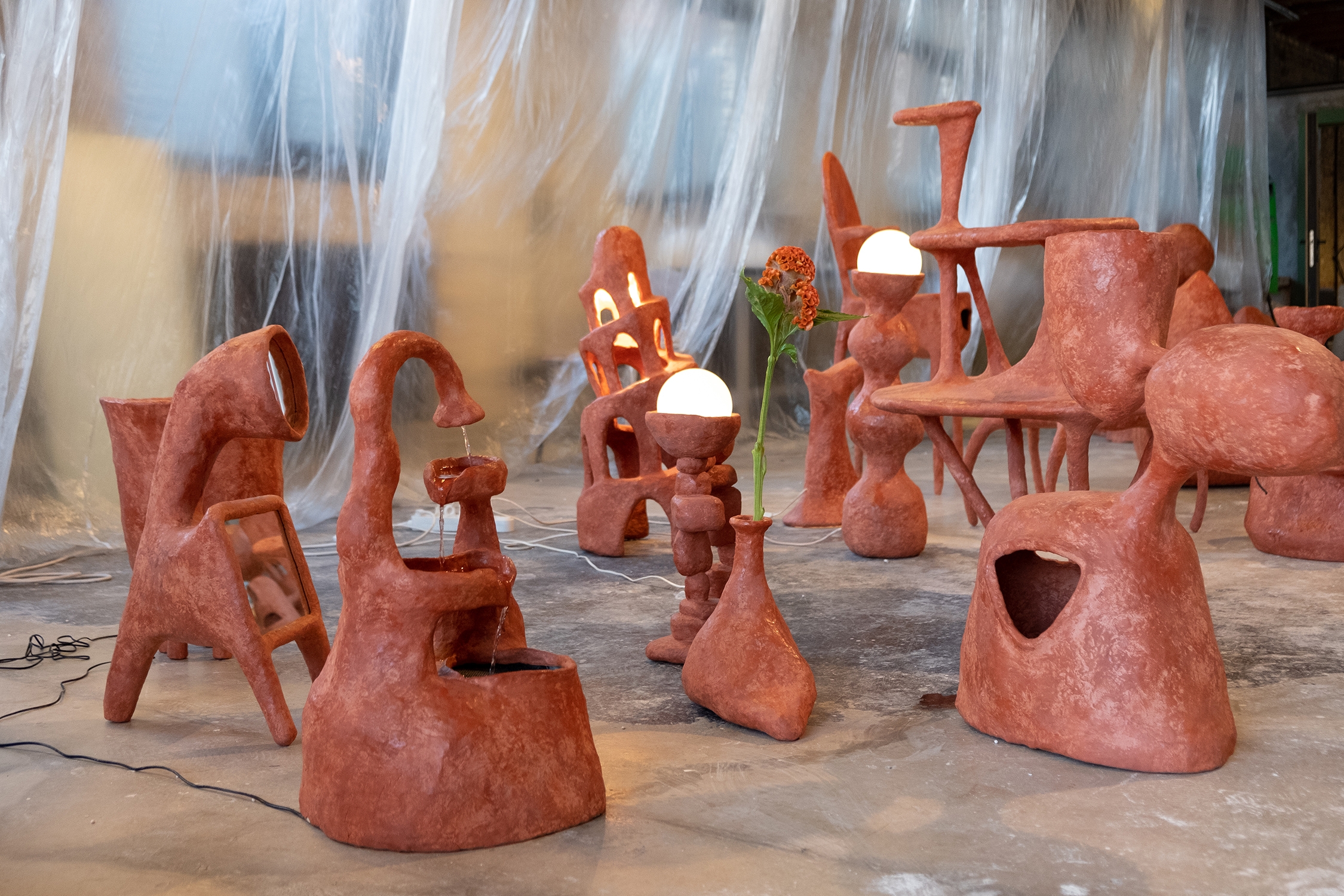 Cotta Tower Lamp by Decio Studio Made at alfa.brussels for Everyday Gallery - 2019
