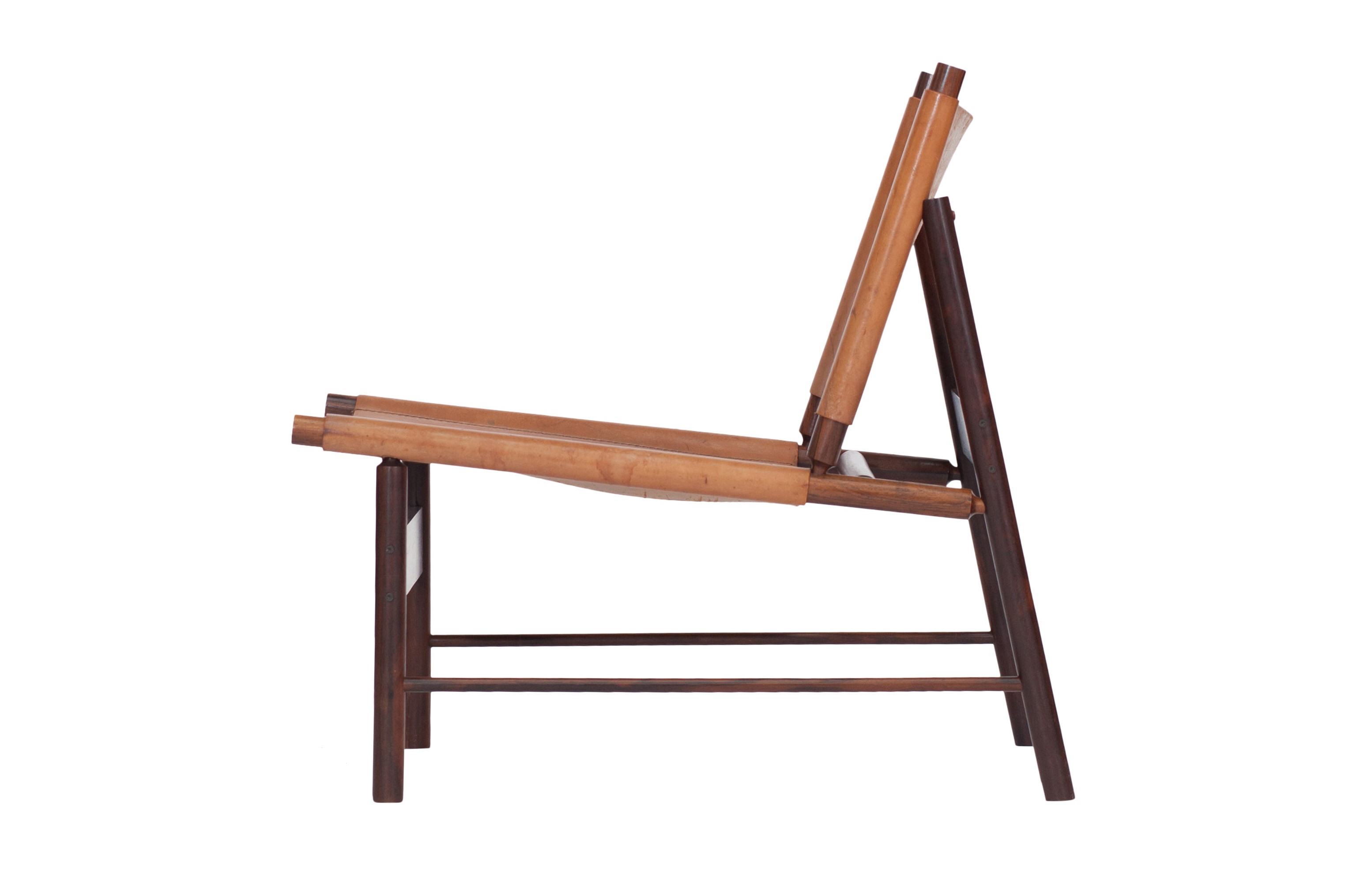 Rosewood and Cognac Leather Lounge Chair by Jorge Zalszupin, Brazil - 1955