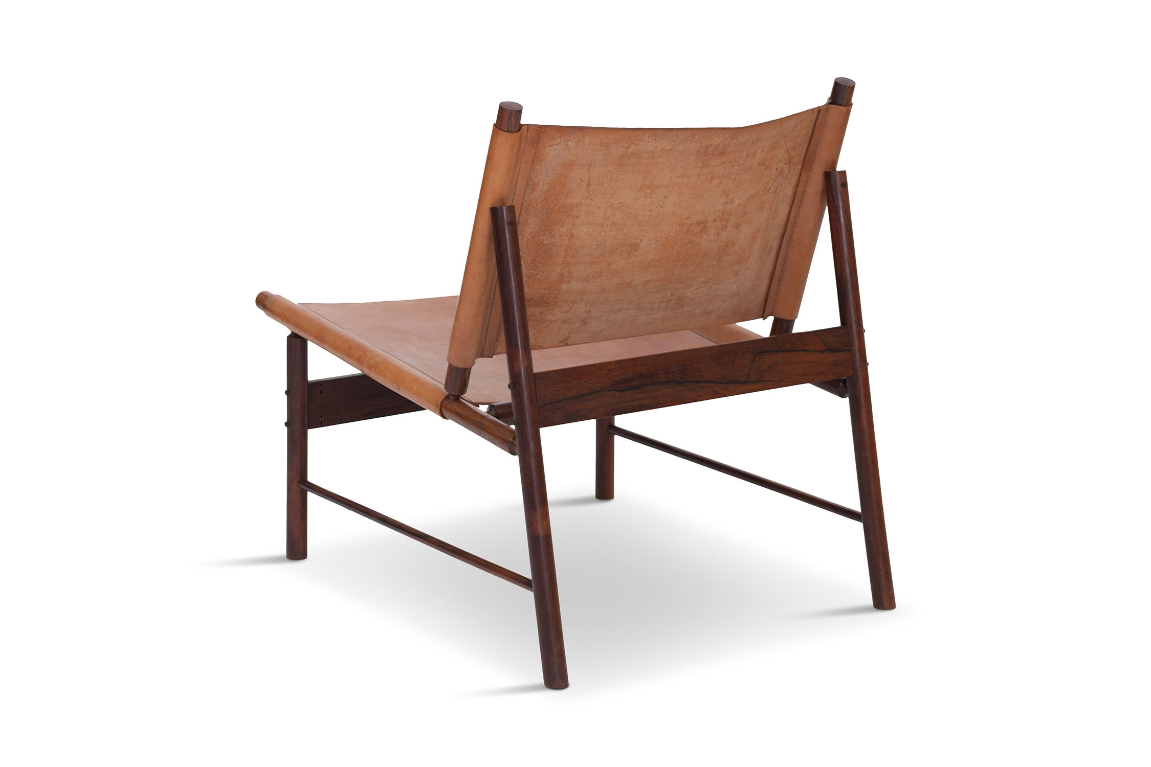 Rosewood and Cognac Leather Lounge Chair by Jorge Zalszupin, Brazil - 1955