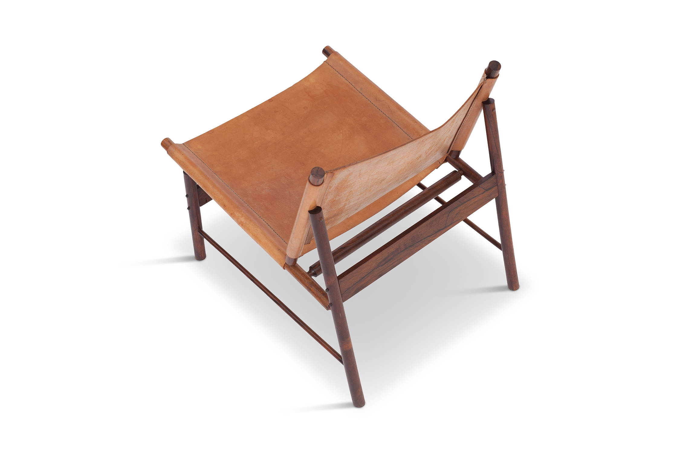 Rosewood and Cognac Leather Lounge Chair by Jorge Zalszupin, Brazil - 1955