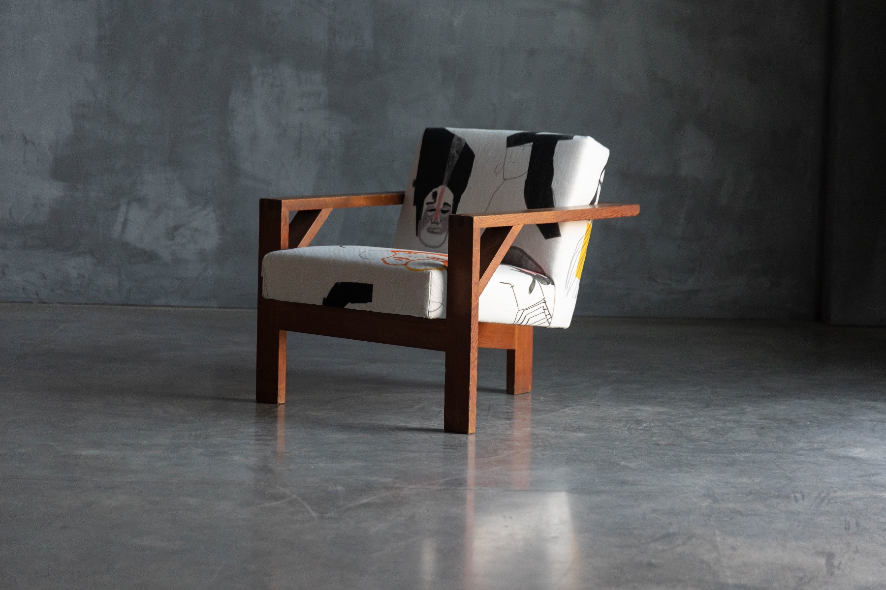 Dutch Modernist Chairs in Pierre Frey Fabric - 1960s
