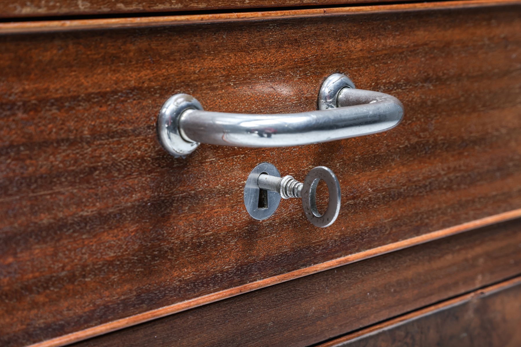 Mahogany and Marble Credenza by Charles Van Beerleir - 1950's
