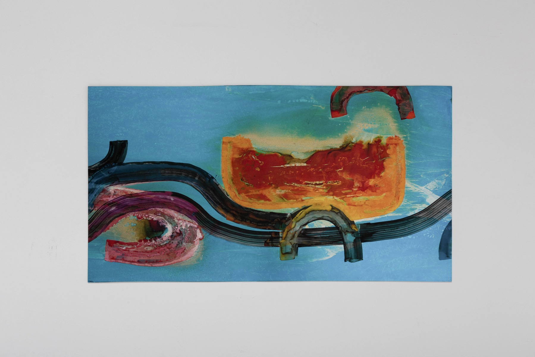 Artwork by E. Hennekens, Organic painting on steel panel - 1970's
