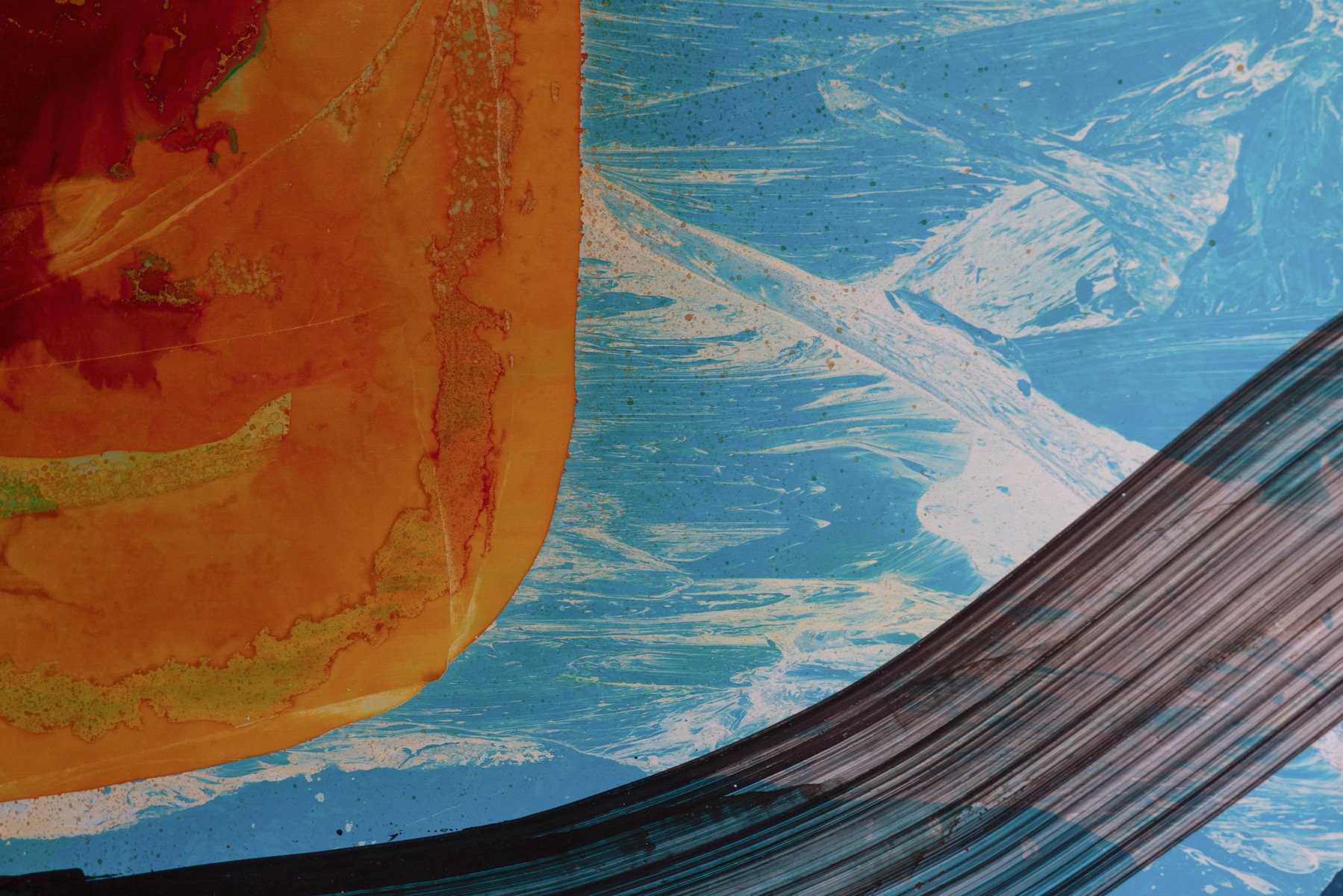 Artwork by E. Hennekens, Organic painting on steel panel - 1970's