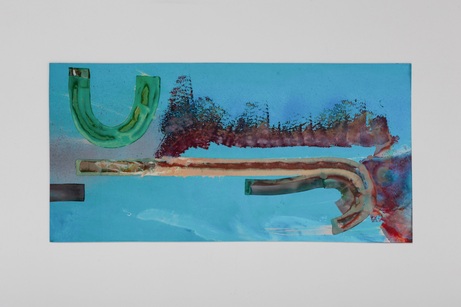 Artwork by E. Hennekens, Organic painting on steel panel - 1970's