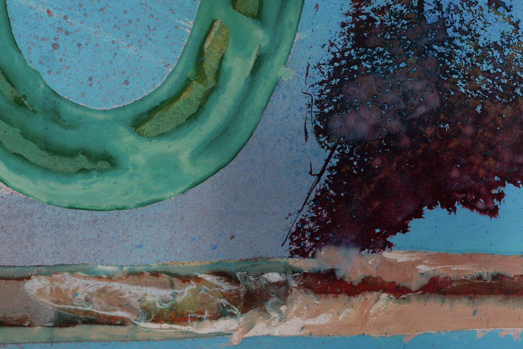 Artwork by E. Hennekens, Organic painting on steel panel - 1970's