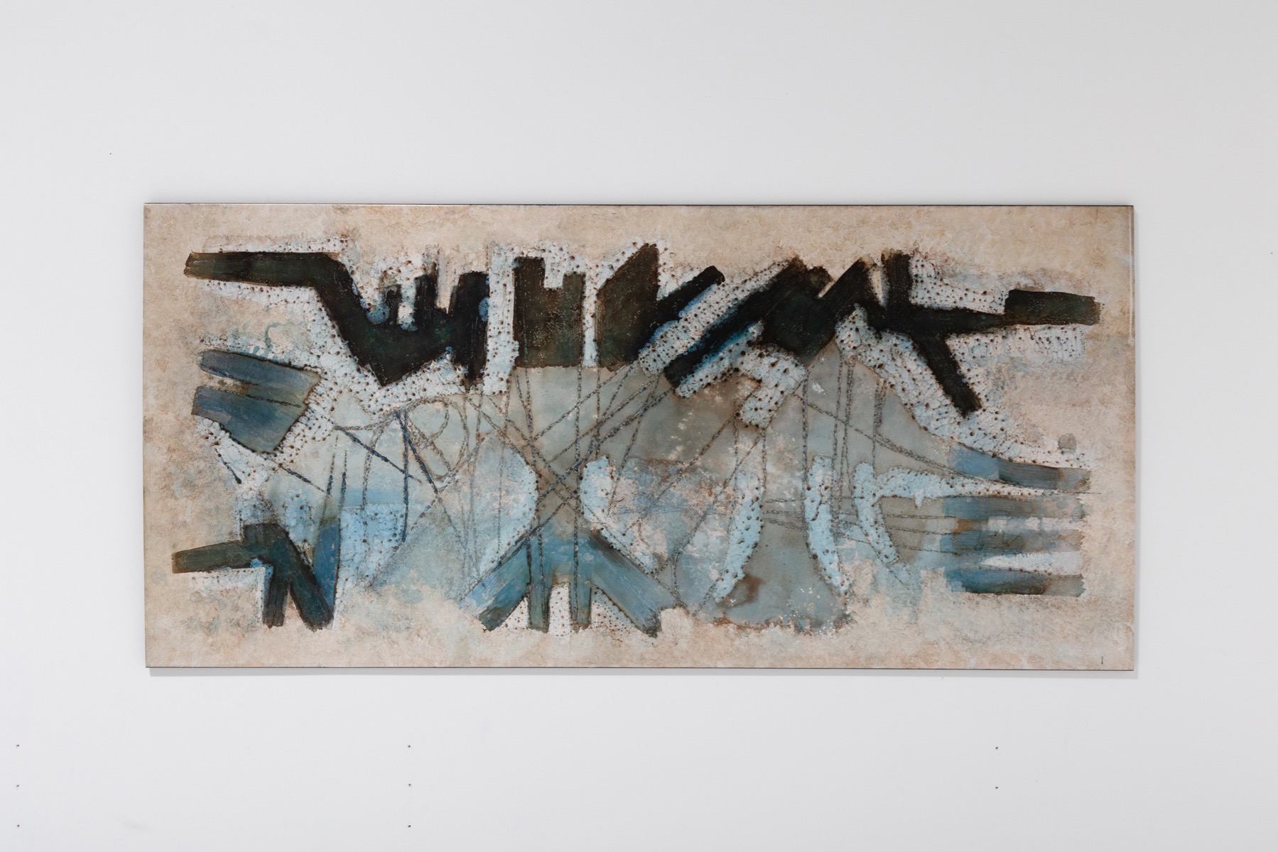 Artwork by E. Hennekens, Organic painting on steel panel - 1970's