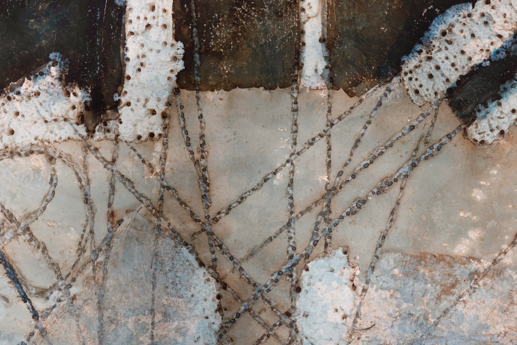 Artwork by E. Hennekens, Organic painting on steel panel - 1970's