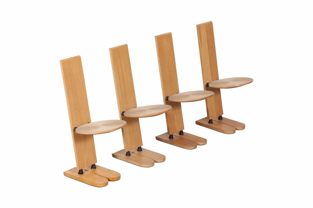 Rare Wooden Dining Chairs, Gigi Sabadin - 1970s