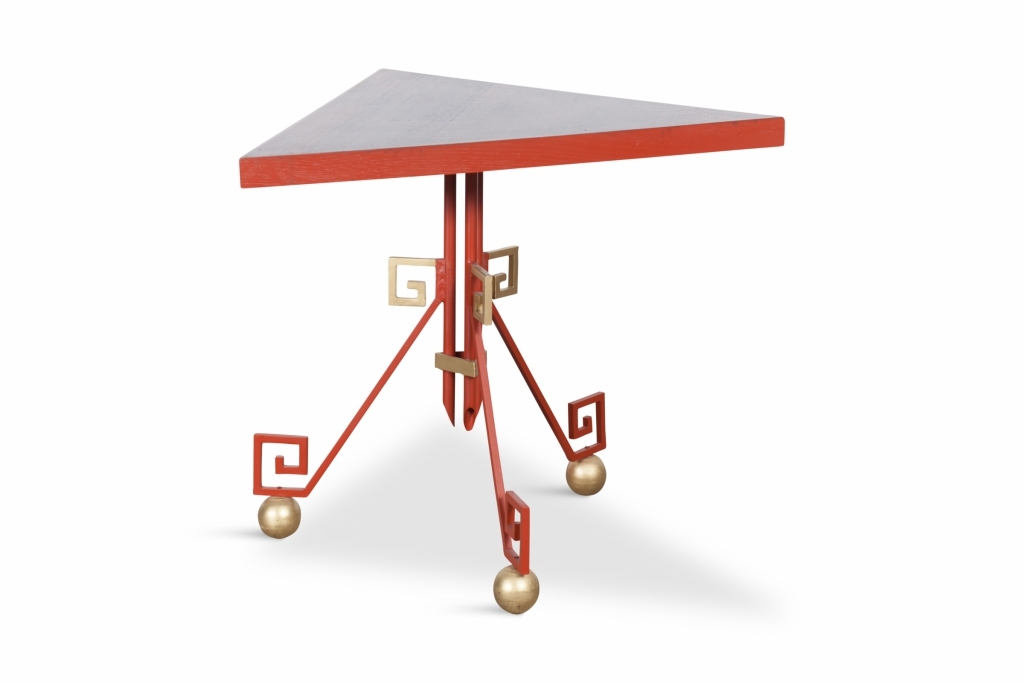 Art Deco Triangular Occasional Table In Jean Royere Style - 1940s