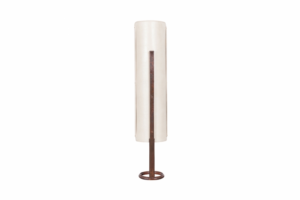Leather Floor Lamp, Jacques Adnet - 1950s