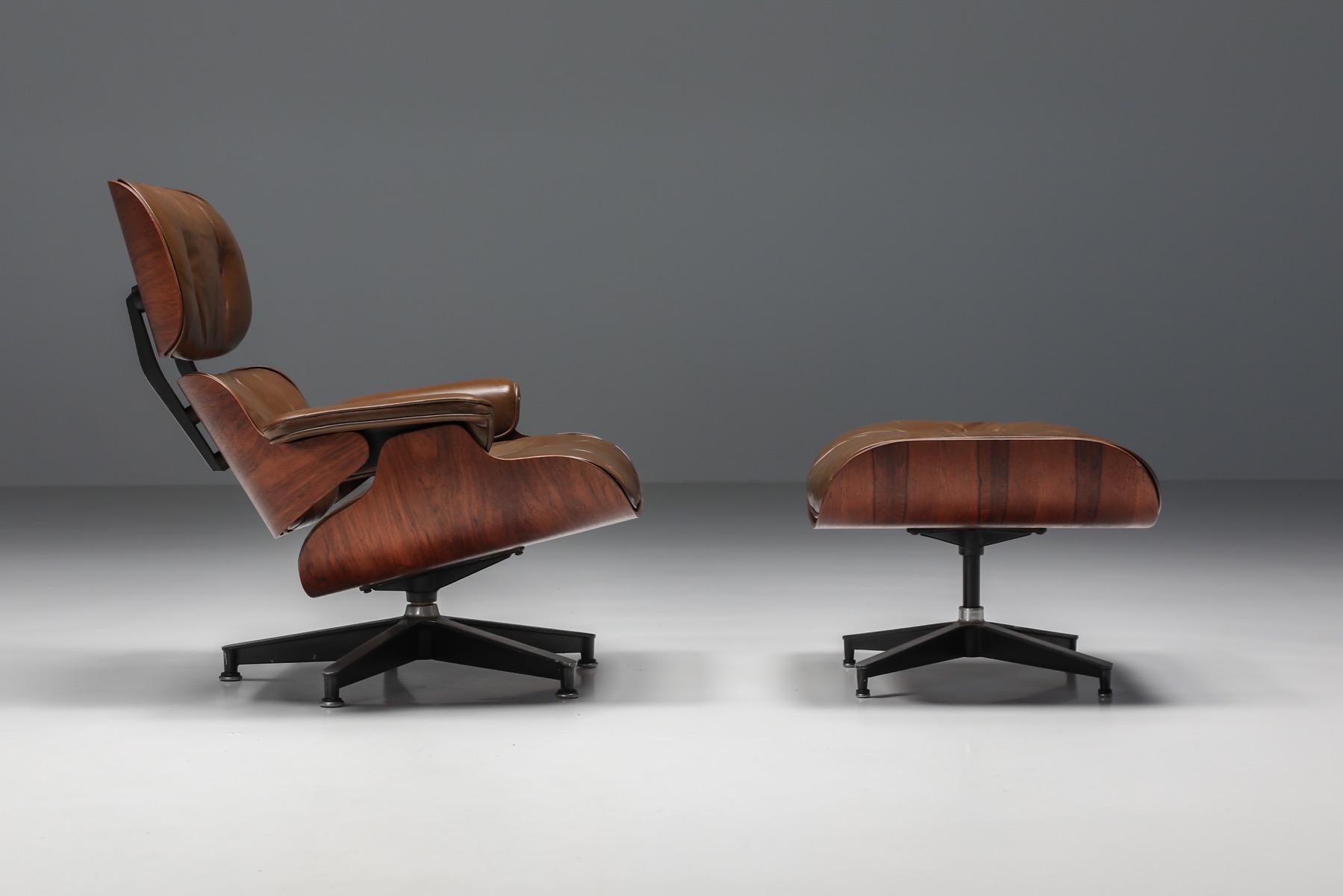 Eames Lounge Chair In Brown with Ottoman for Herman Miller - 1960's