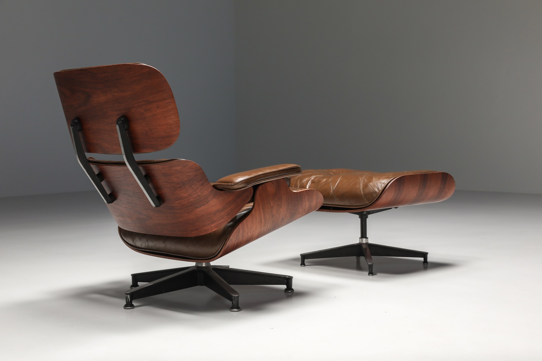 Eames Lounge Chair In Brown with Ottoman for Herman Miller - 1960's