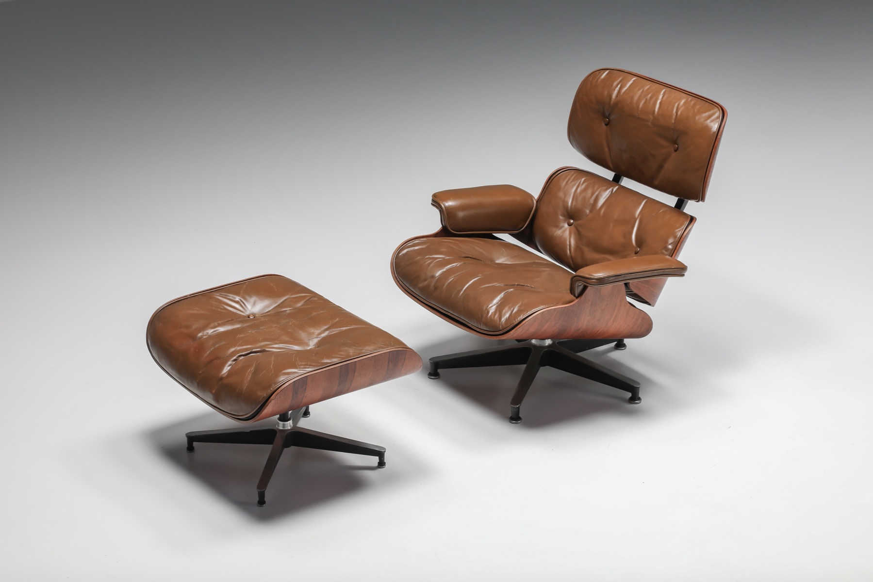 Eames Lounge Chair In Brown with Ottoman for Herman Miller - 1960's