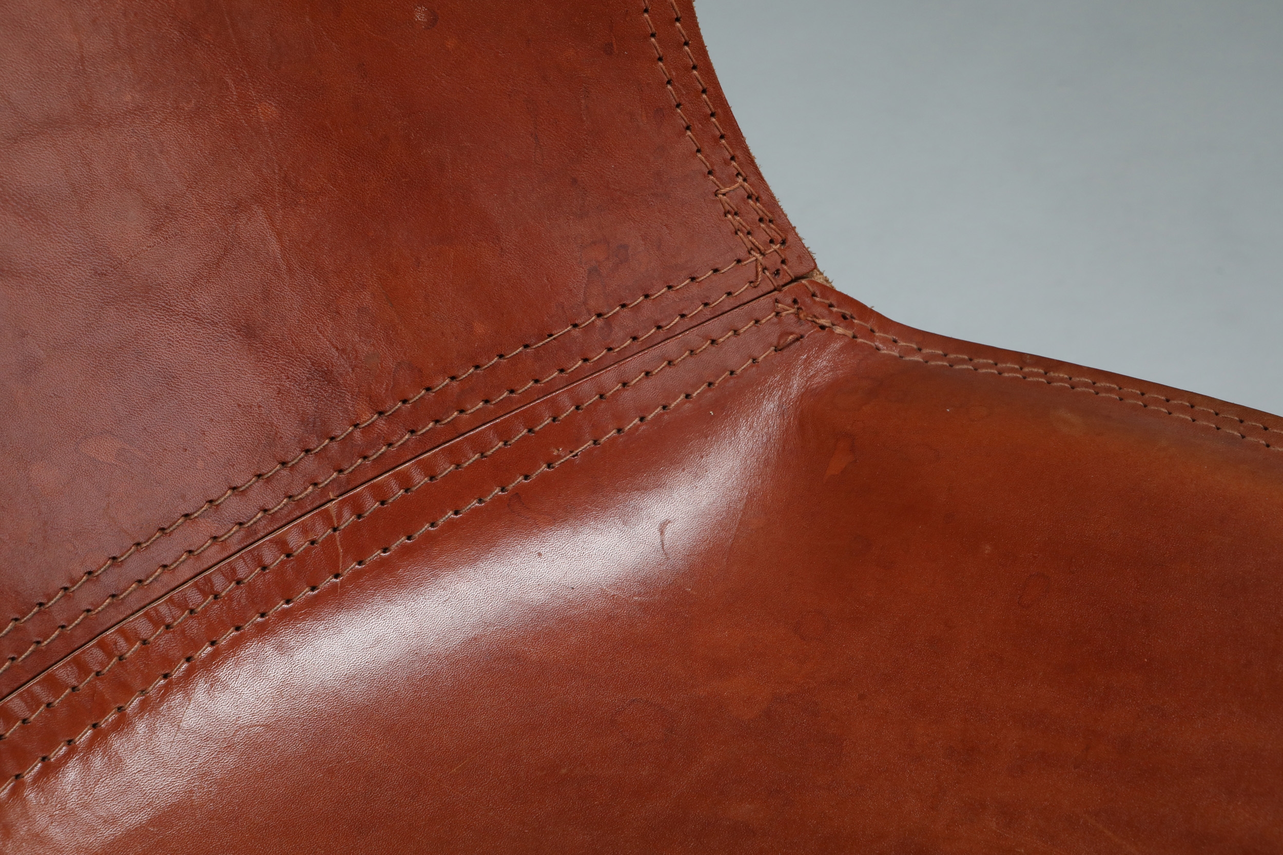 Willy Rizzo tan leather chairs for Cidue - 1970s