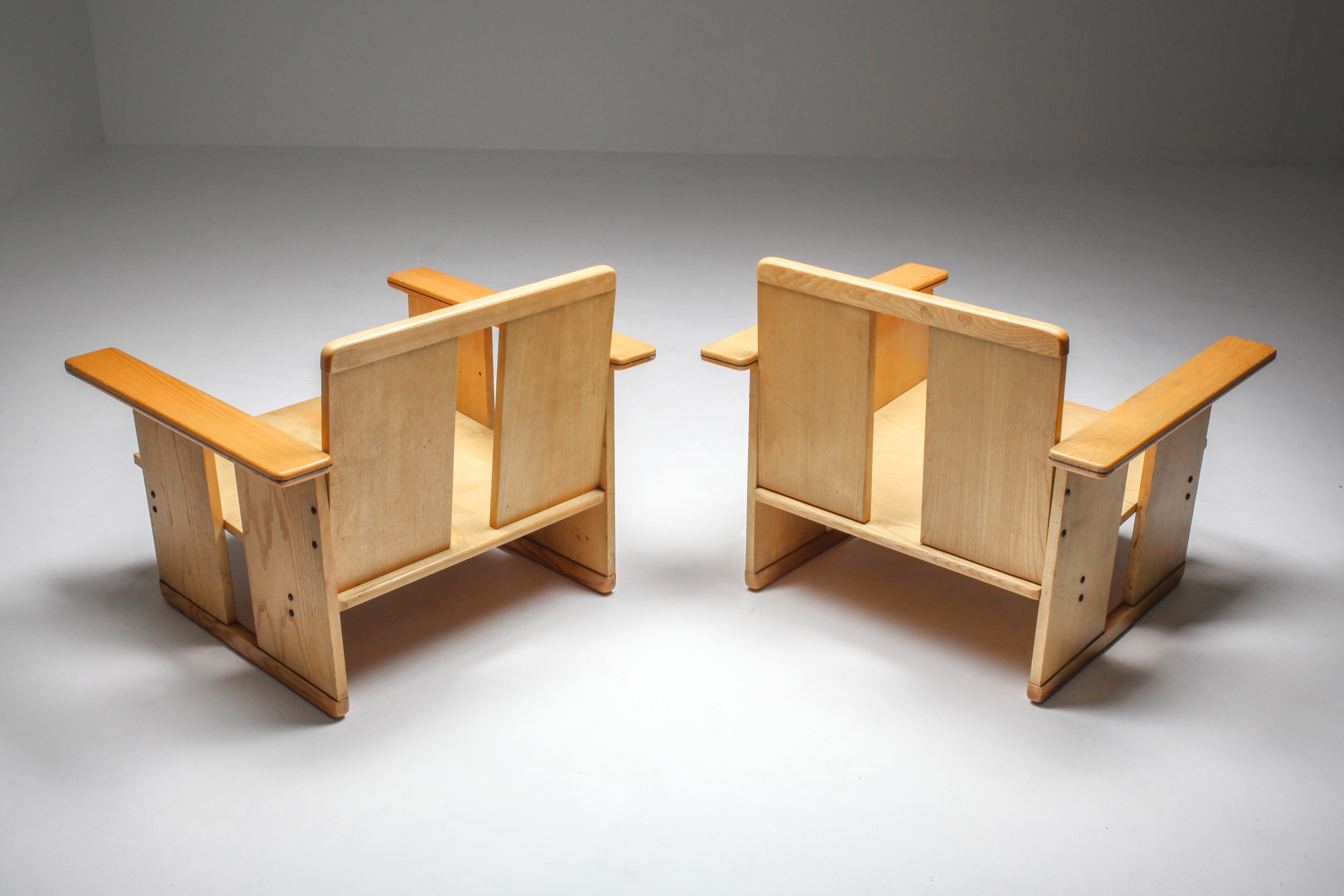 Afra & Tobia Scarpa crate chairs Maxalto - 1970s