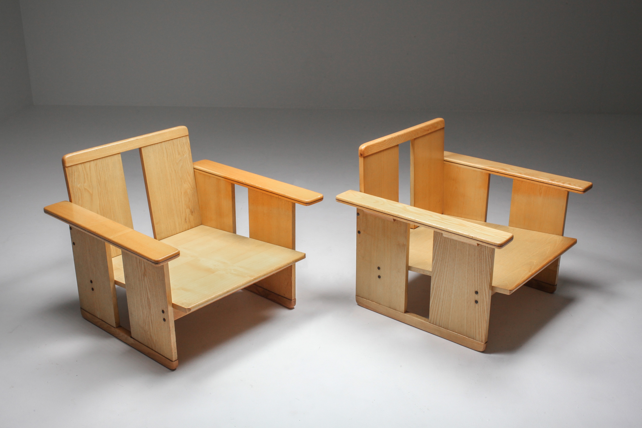 Afra & Tobia Scarpa crate chairs Maxalto - 1970s