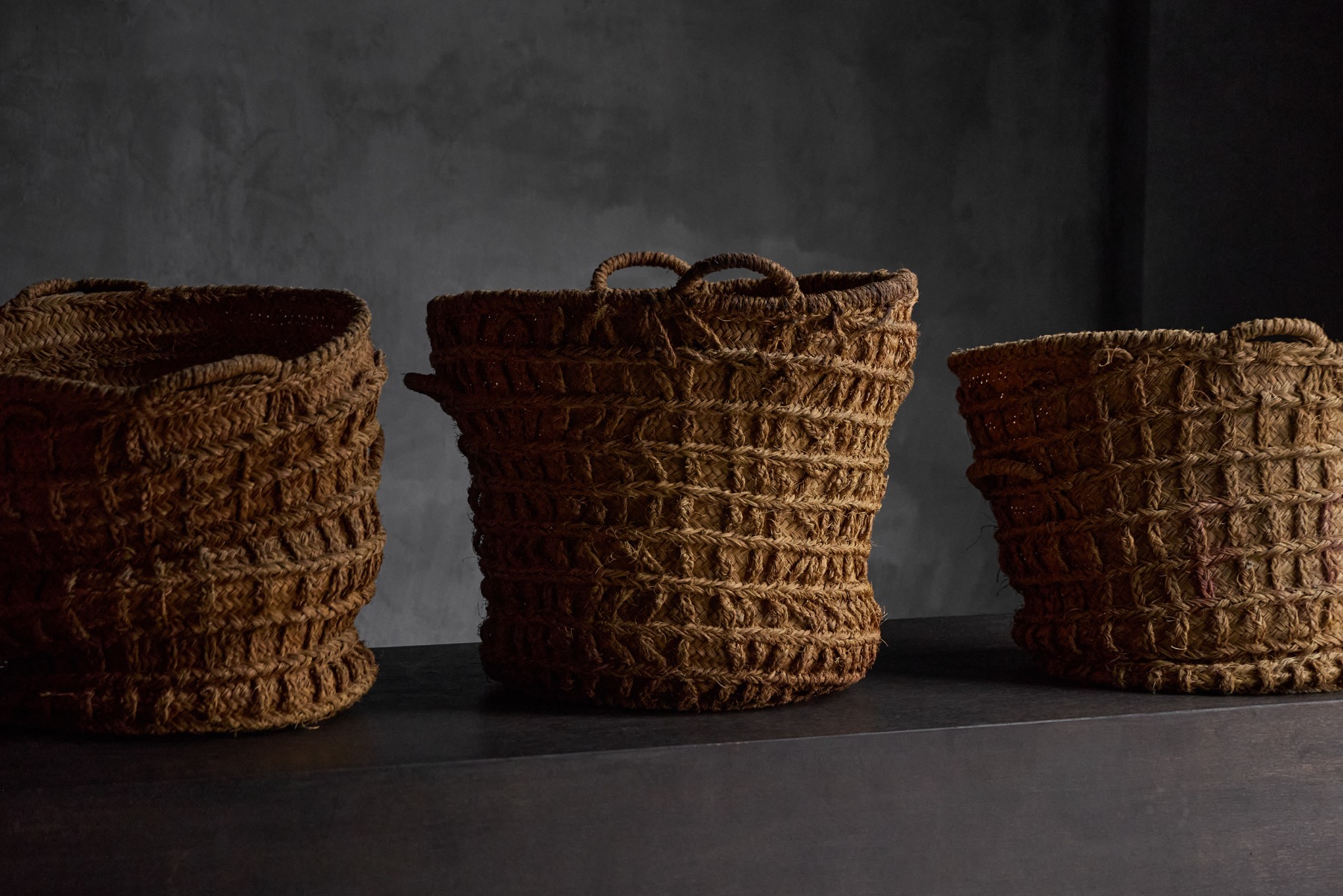Early 1900s oversized wicker basket rustic character