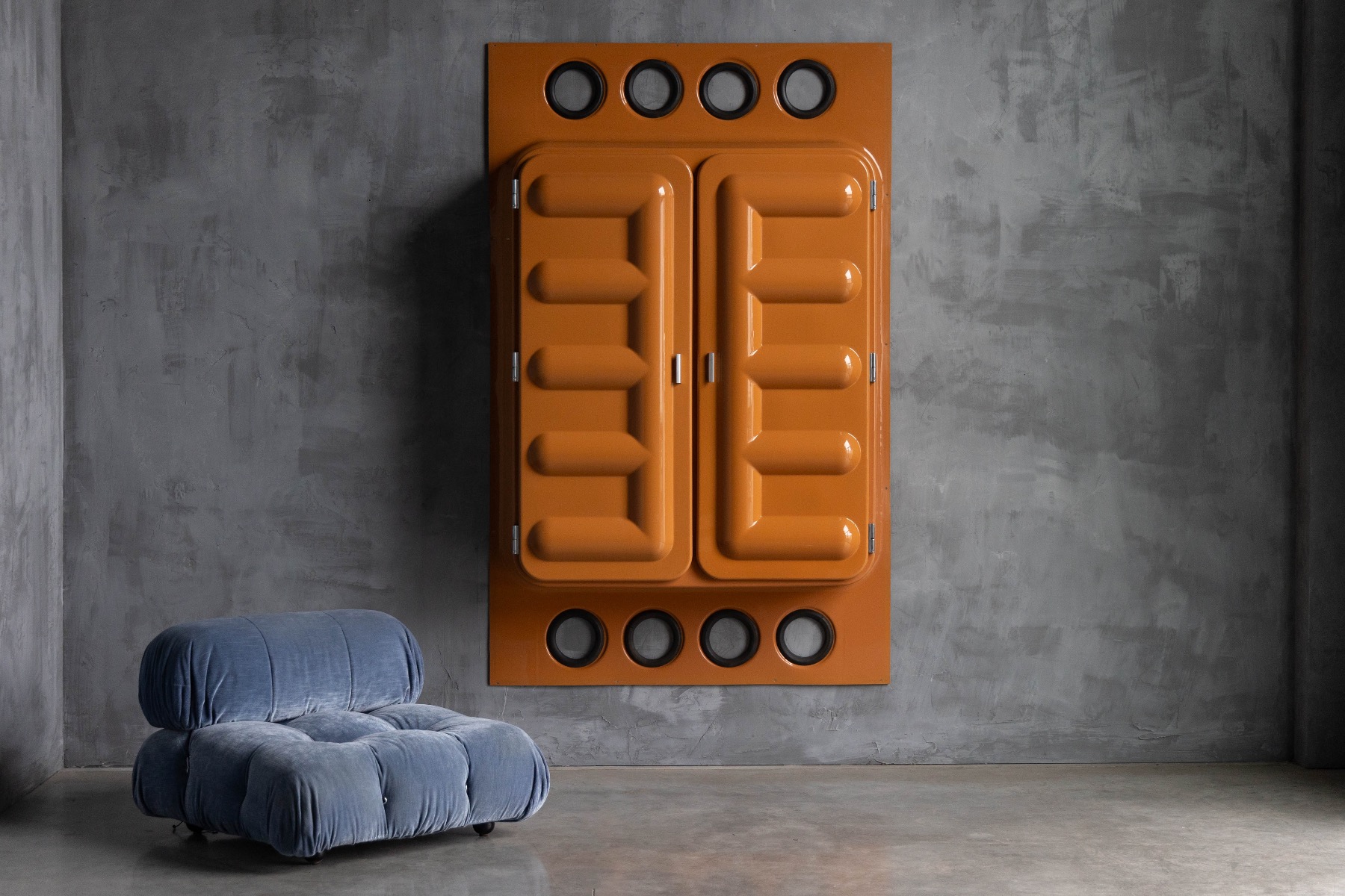 Edition Somop Wardrobe in Orange Molded Plastic - 1970s