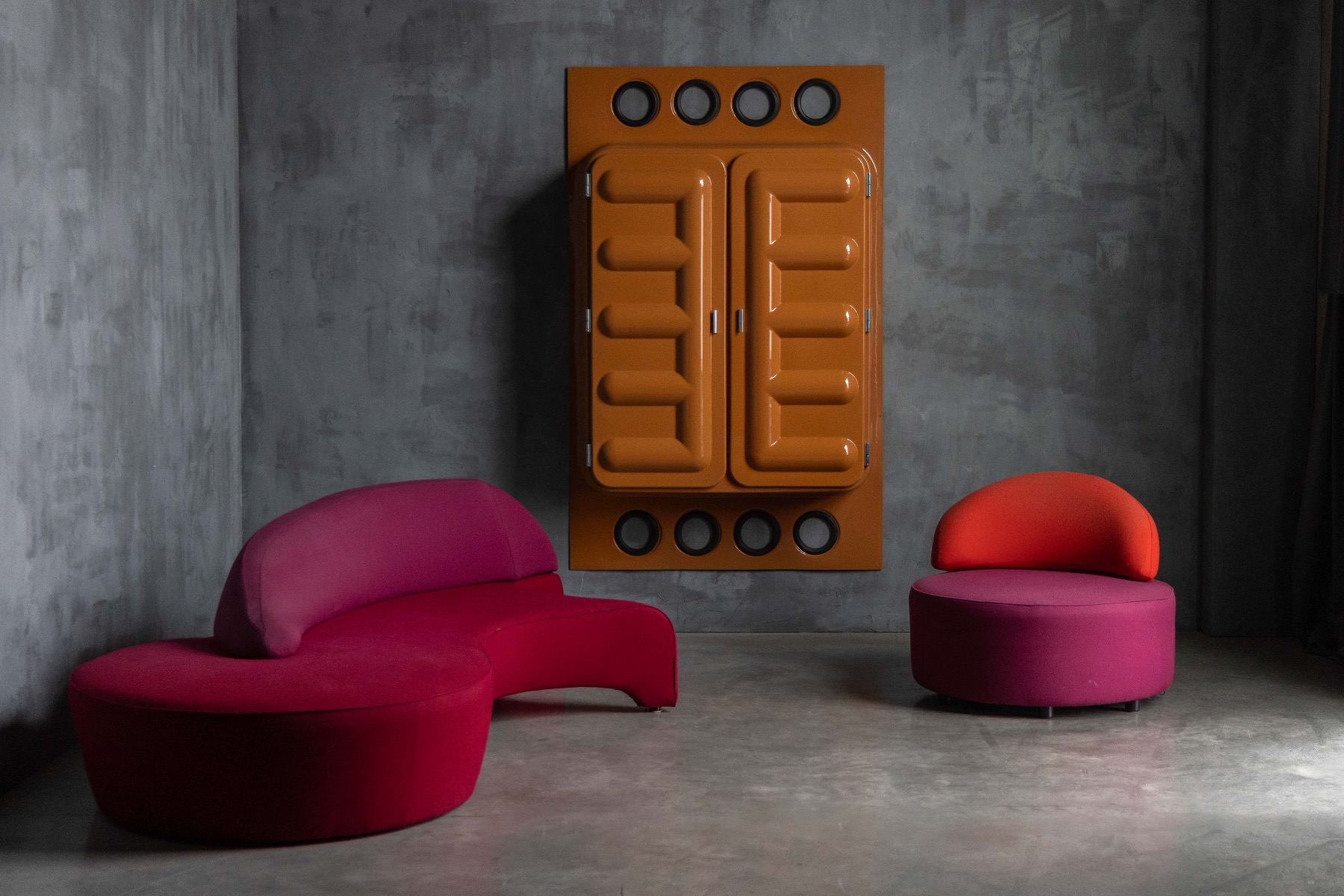 Edition Somop Wardrobe in Orange Molded Plastic - 1970s