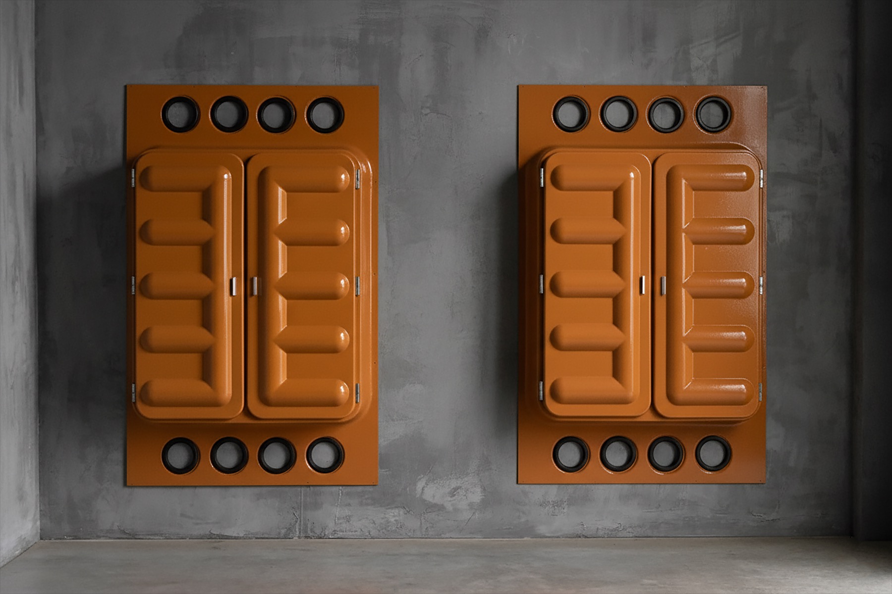 Edition Somop Wardrobe in Orange Molded Plastic - 1970s